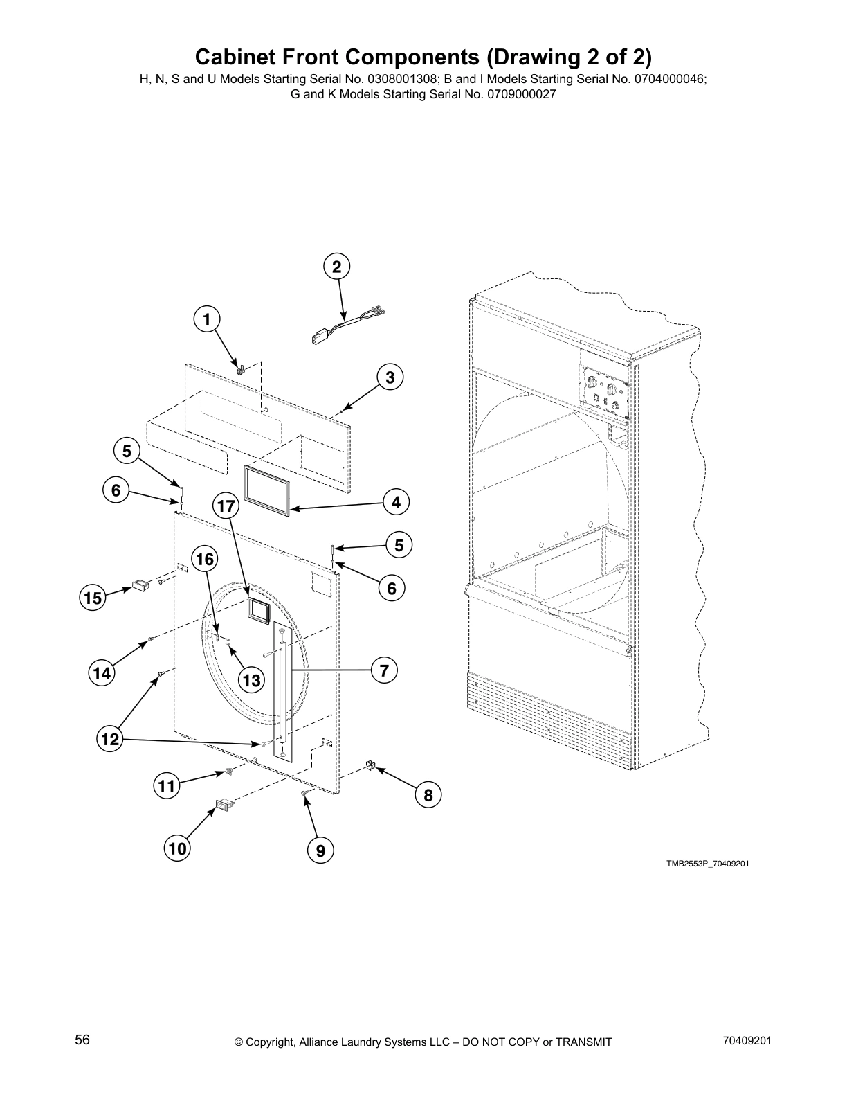 Cabinet Front Components (Drawing 2 of 2)