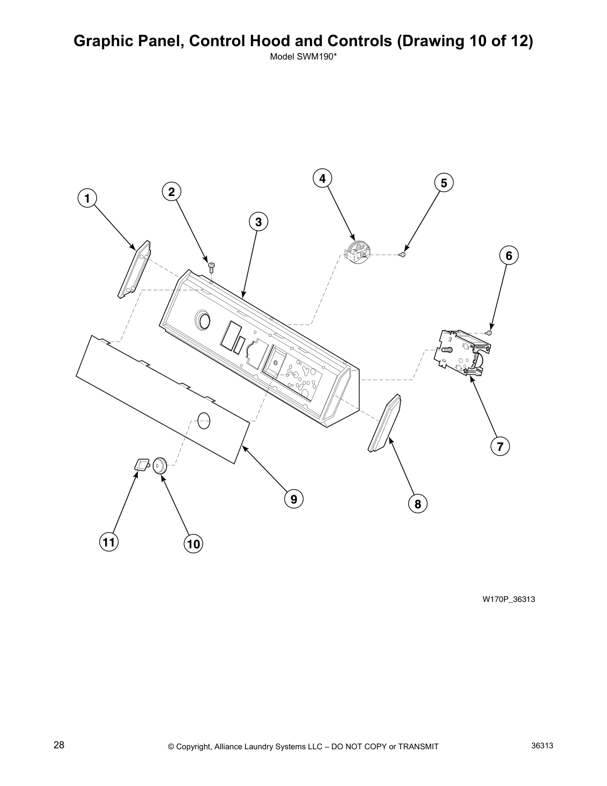 Graphic Panel, Control Hood and Controls (Drawing 10 of 12)