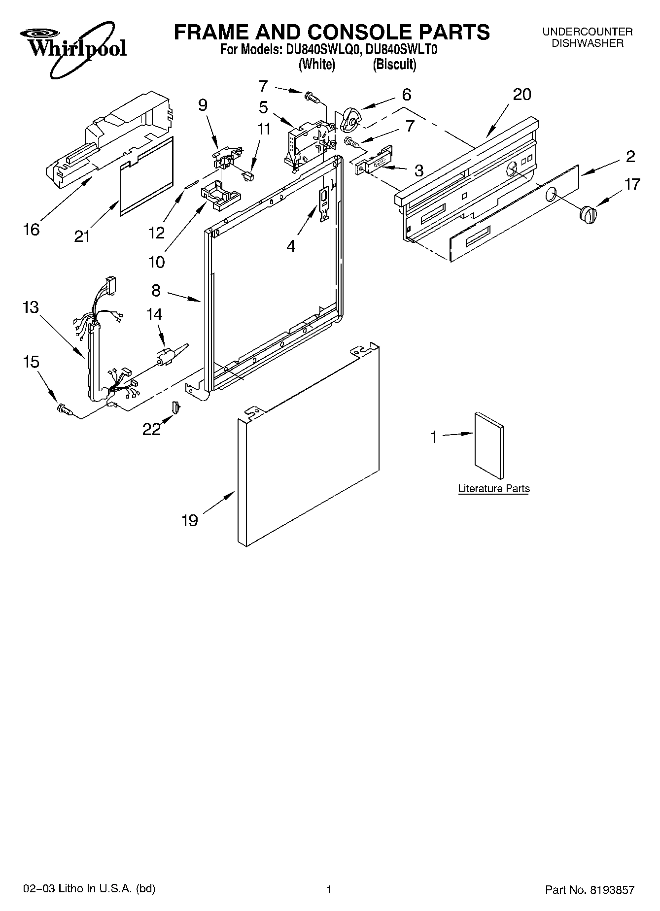 01 - FRAME AND CONSOLE PARTS