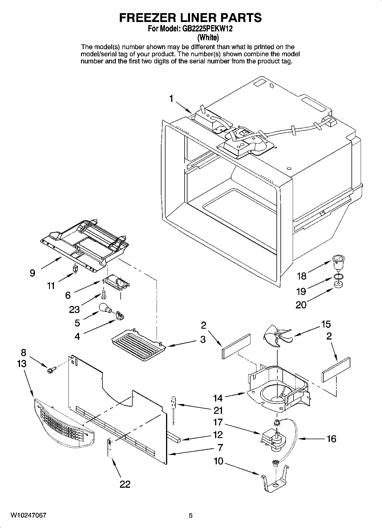 03 - FREEZER LINER PARTS