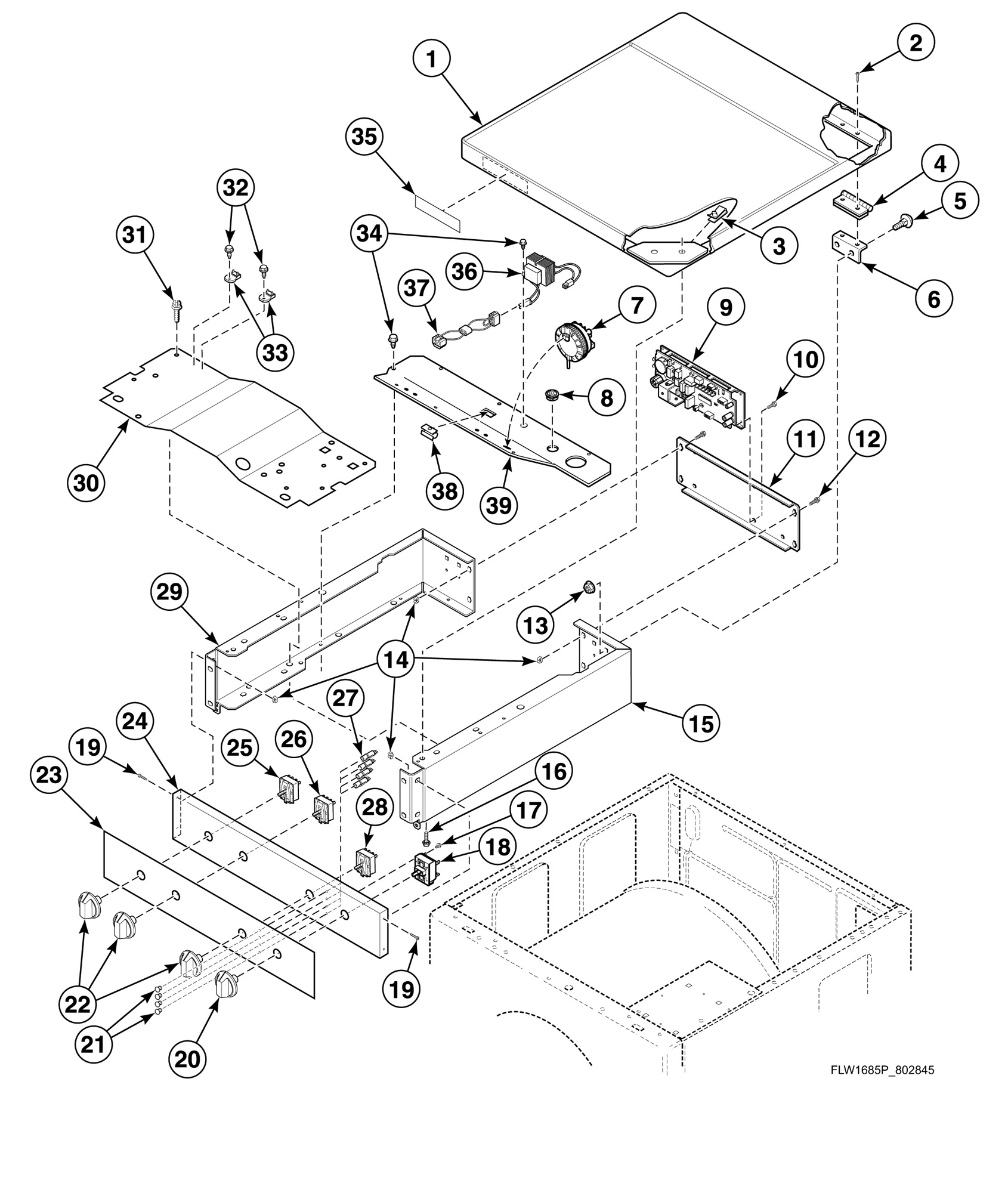 Control Cabinet, Top and Controls (Drawing 2 of 2)
