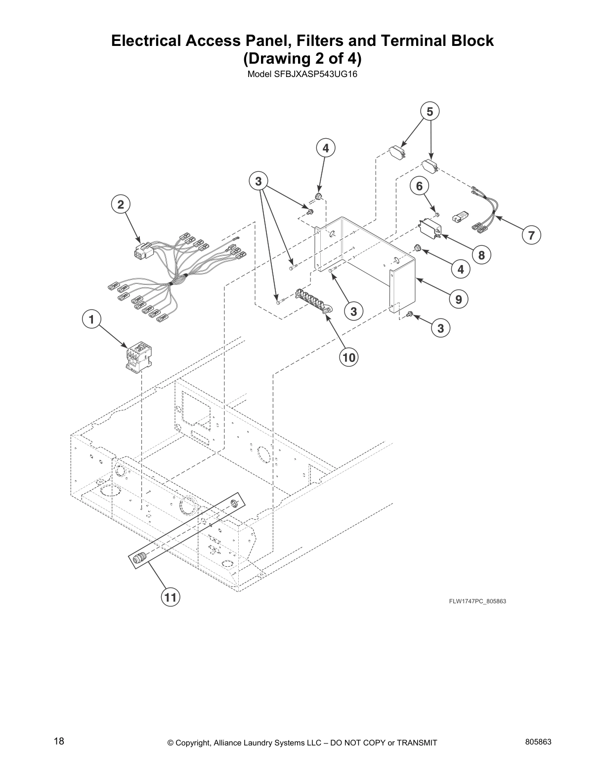 Electrical Access Panel, Filters and Terminal Block 
(Drawing 2 of 4)