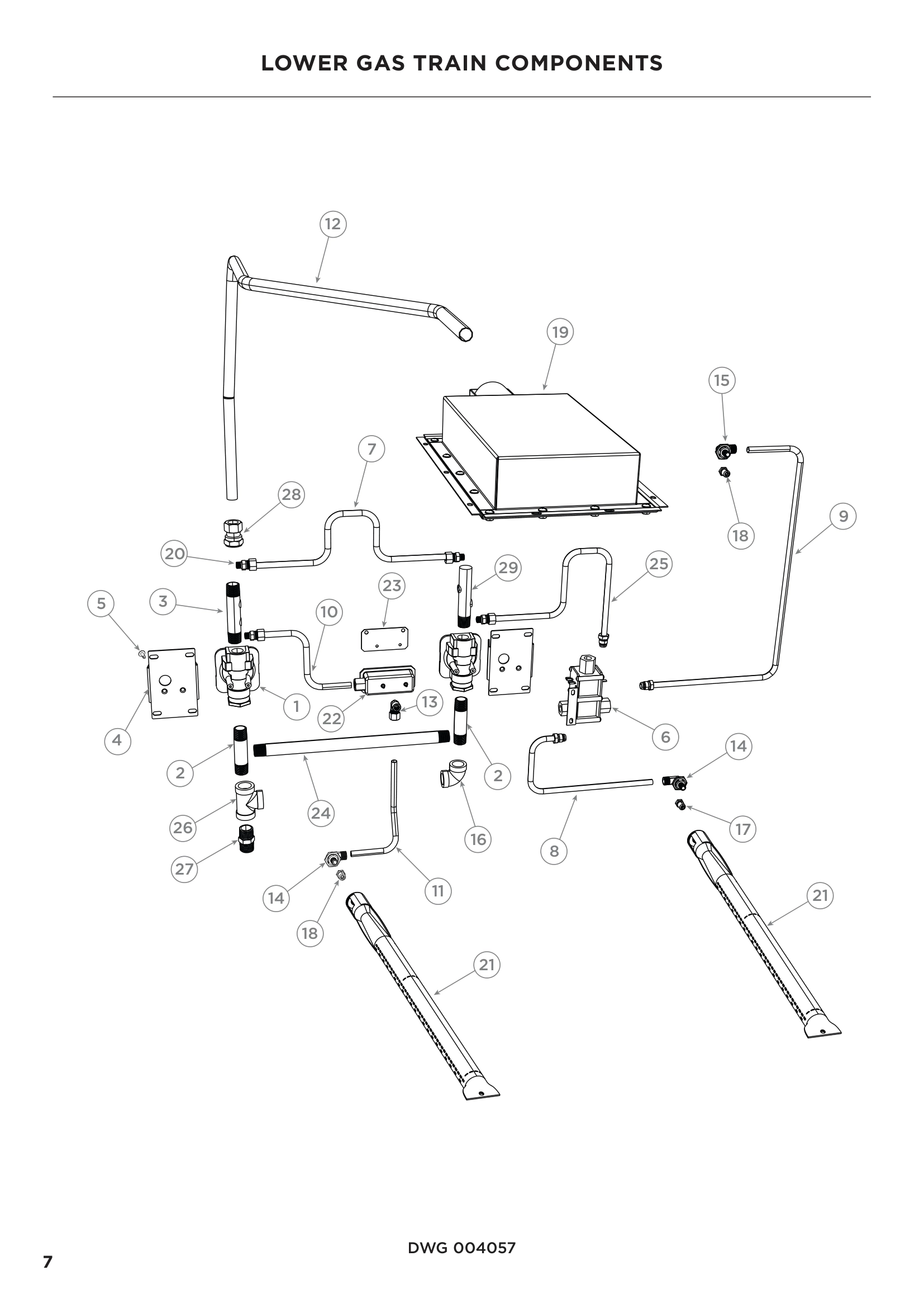 LOWER GAS TRAIN COMPONENTS