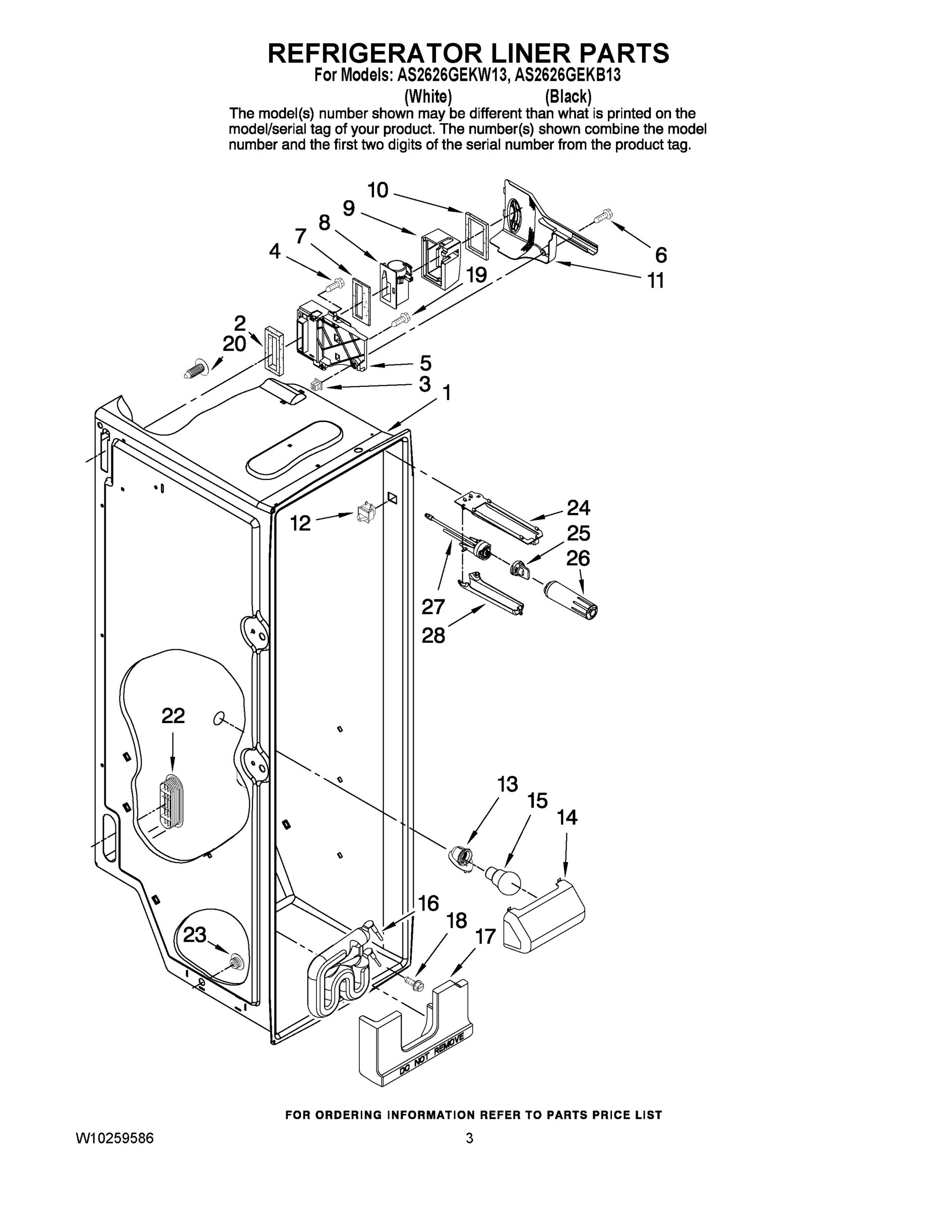 02 - REFRIGERATOR LINER PARTS