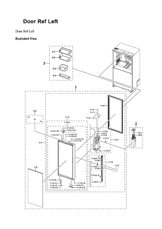 Left Refrigerator Door Parts