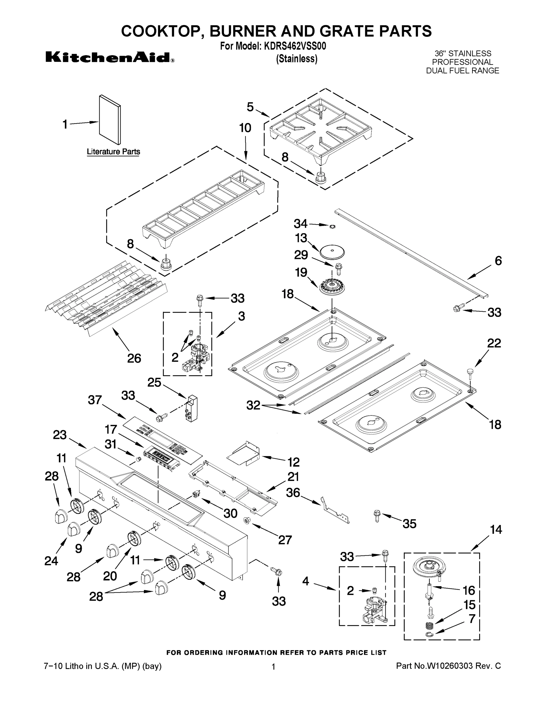 01 - COOKTOP, BURNER AND GRATE PARTS