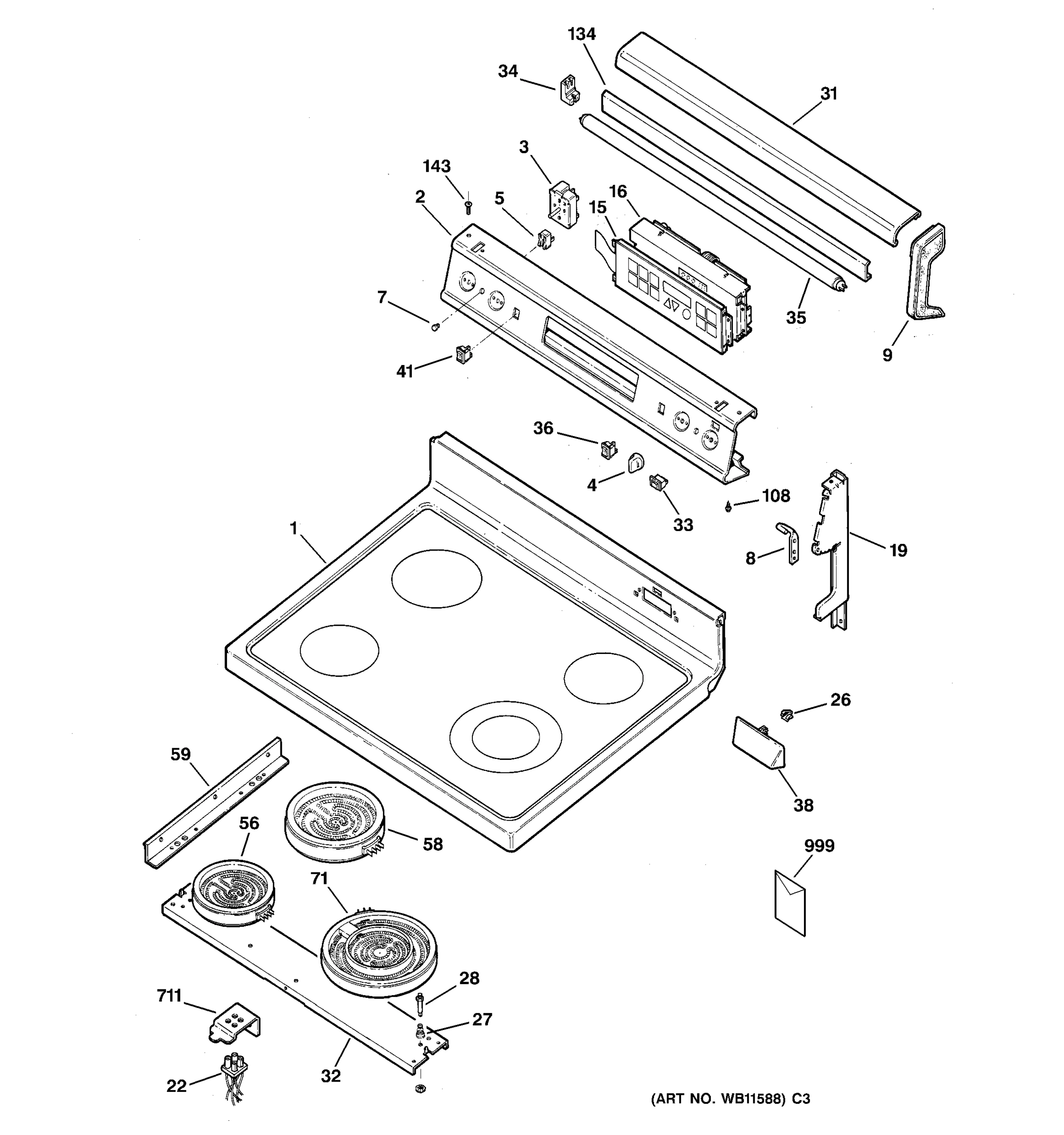 CONTROL PANEL & COOKTOP