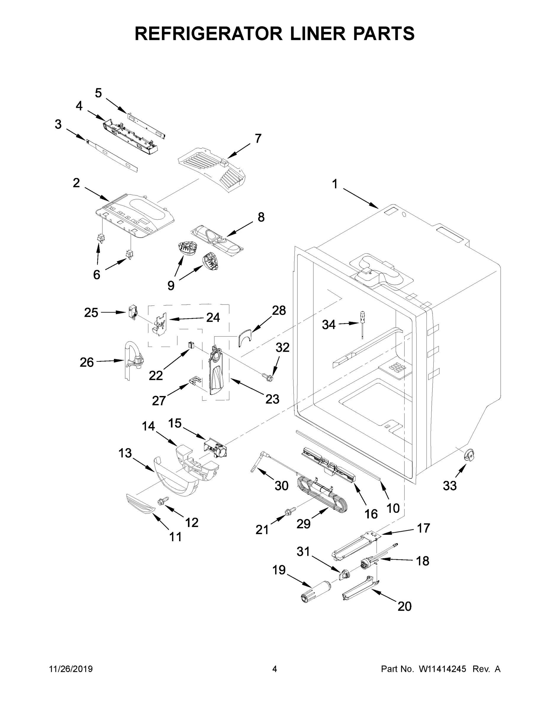 03 - REFRIGERATOR LINER PARTS