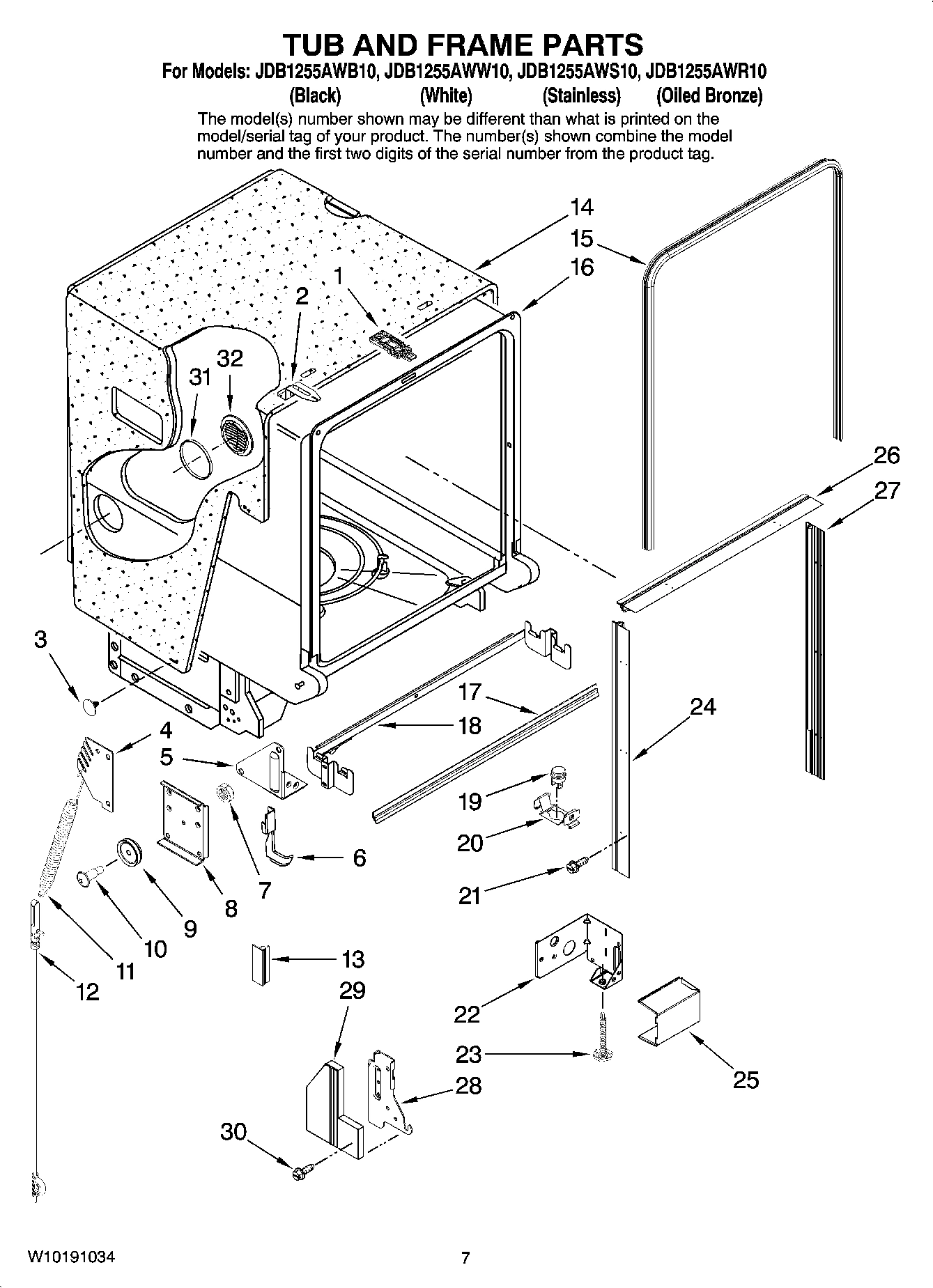 07 - TUB AND FRAME PARTS