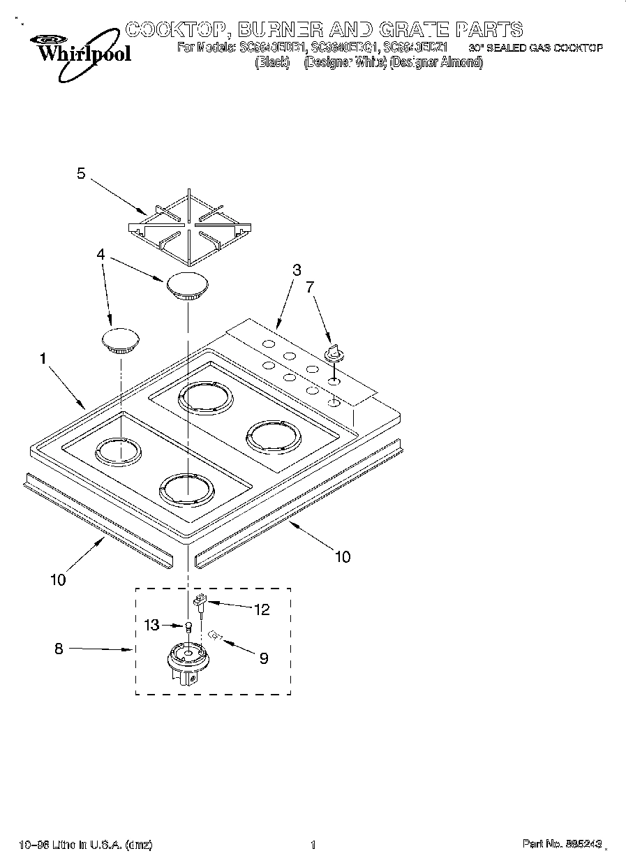 01 - COOKTOP, BURNER AND GRATE