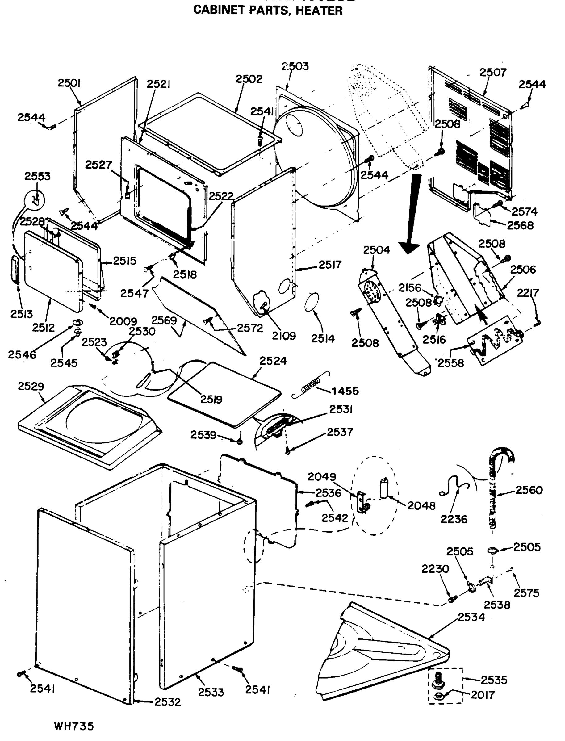 CABINET PARTS, HEATER