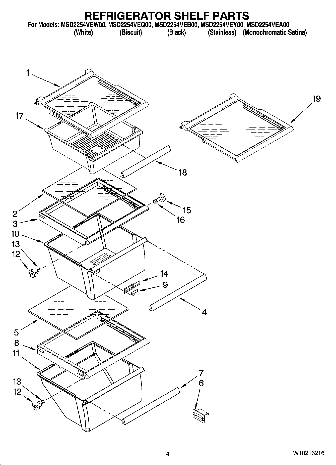 03 - REFRIGERATOR SHELF PARTS