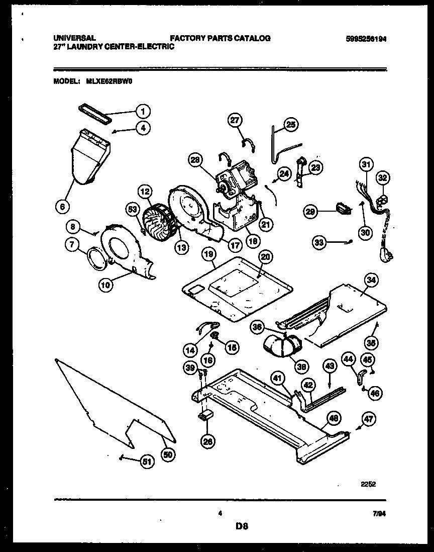 03 - MOTOR, BLOWER AND IDLER ARM ASSEMBL