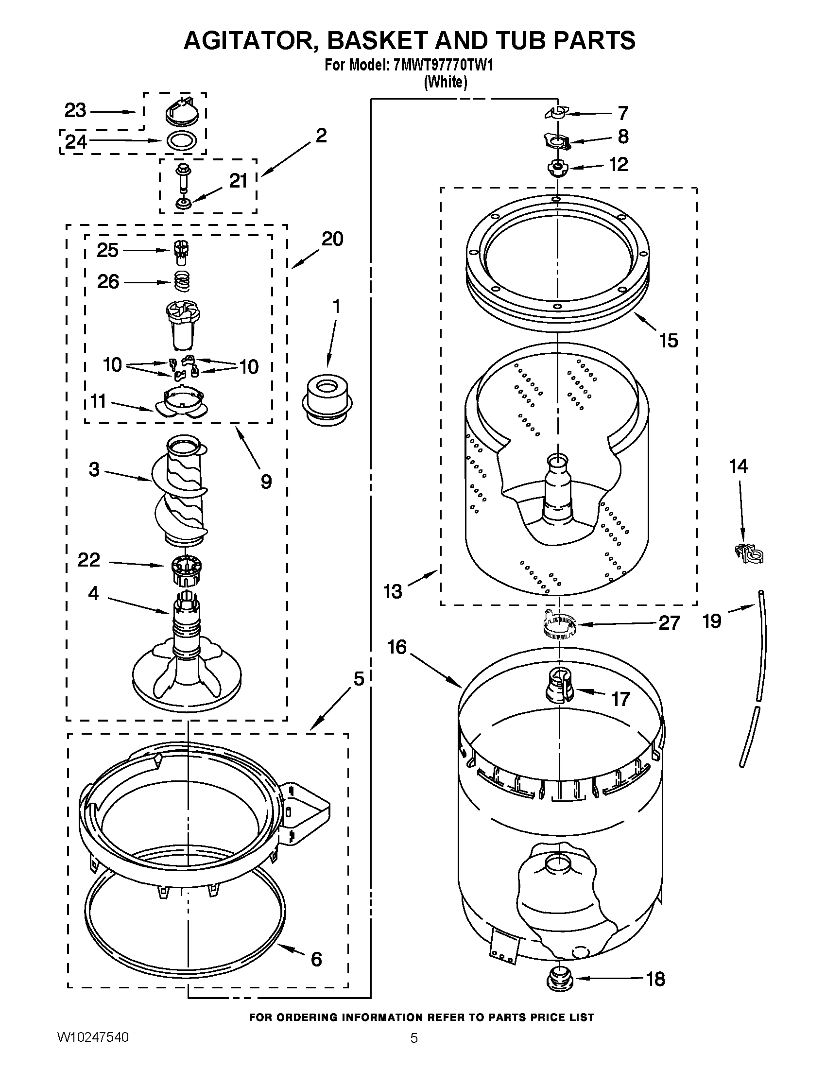 03 - AGITATOR, BASKET AND TUB PARTS