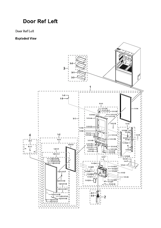 Left Refrigerator Door Parts
