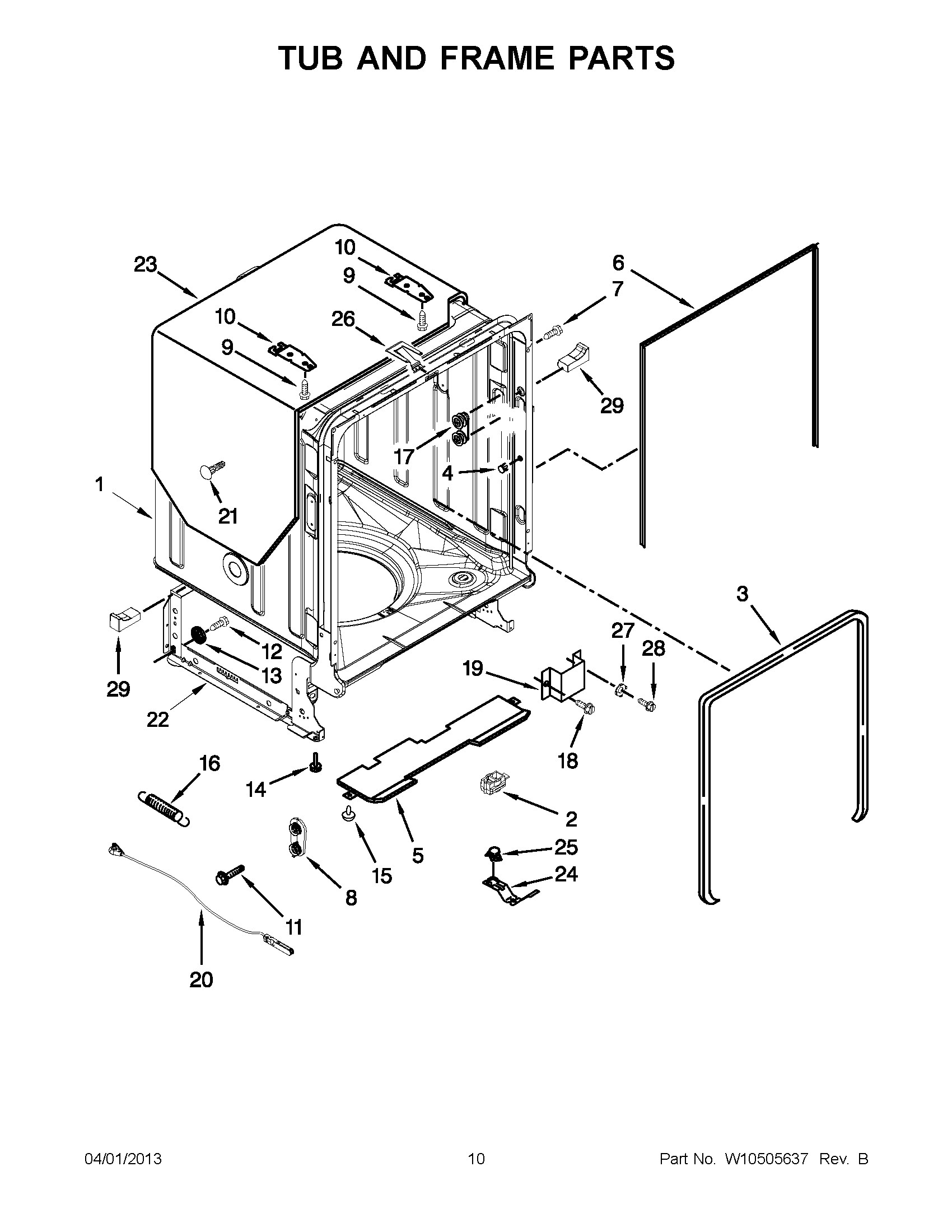 05 - TUB AND FRAME PARTS