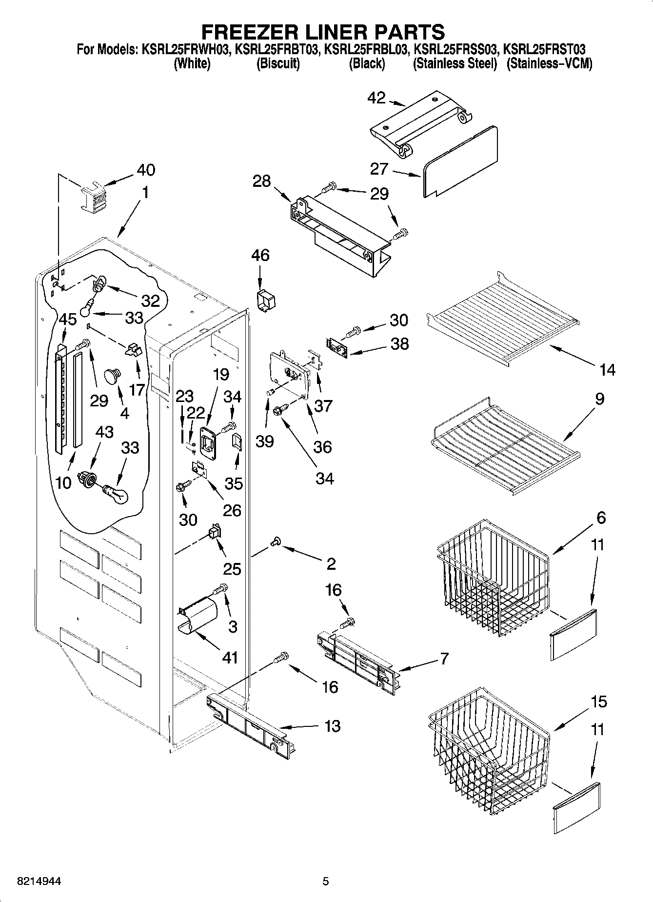 04 - FREEZER LINER PARTS