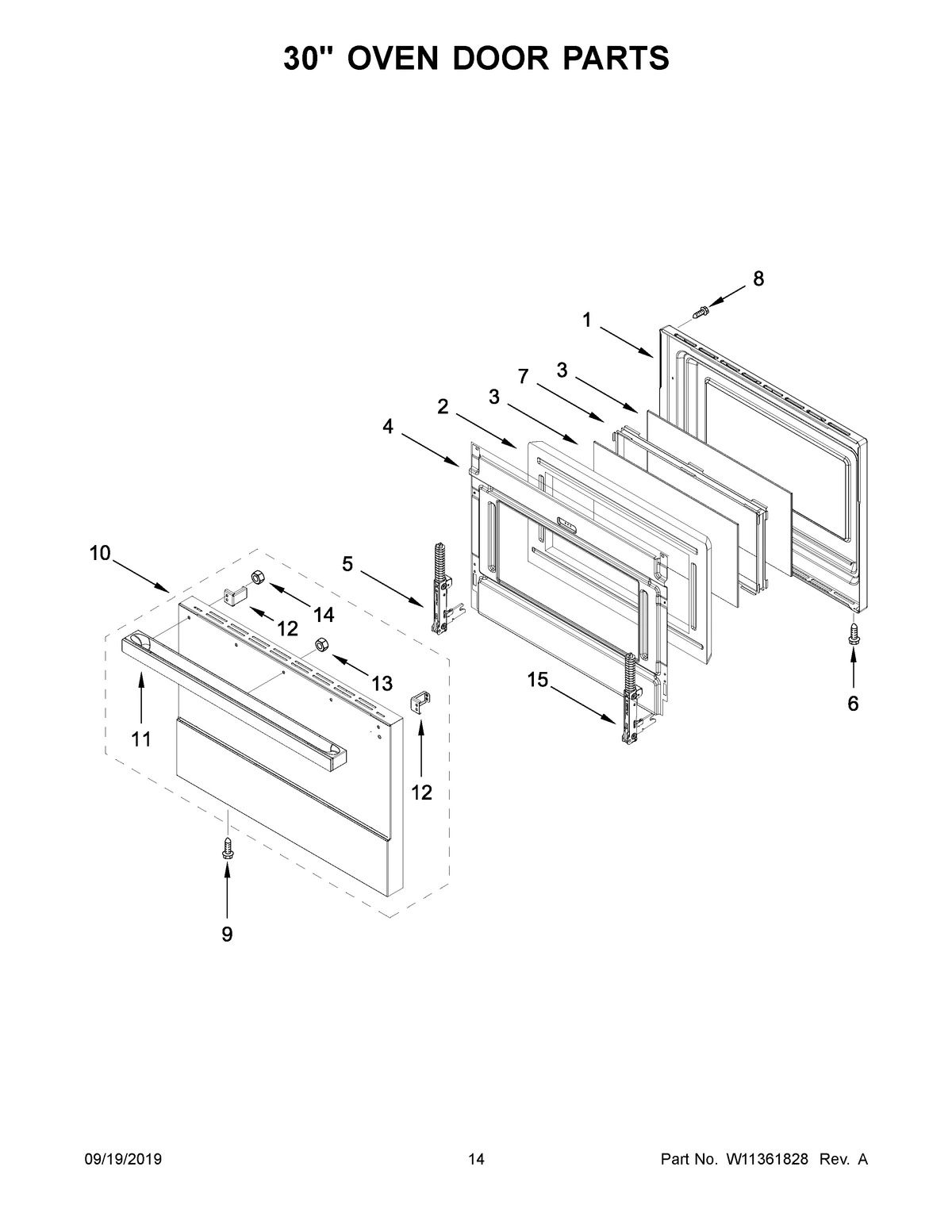 08 - 30" OVEN DOOR PARTS