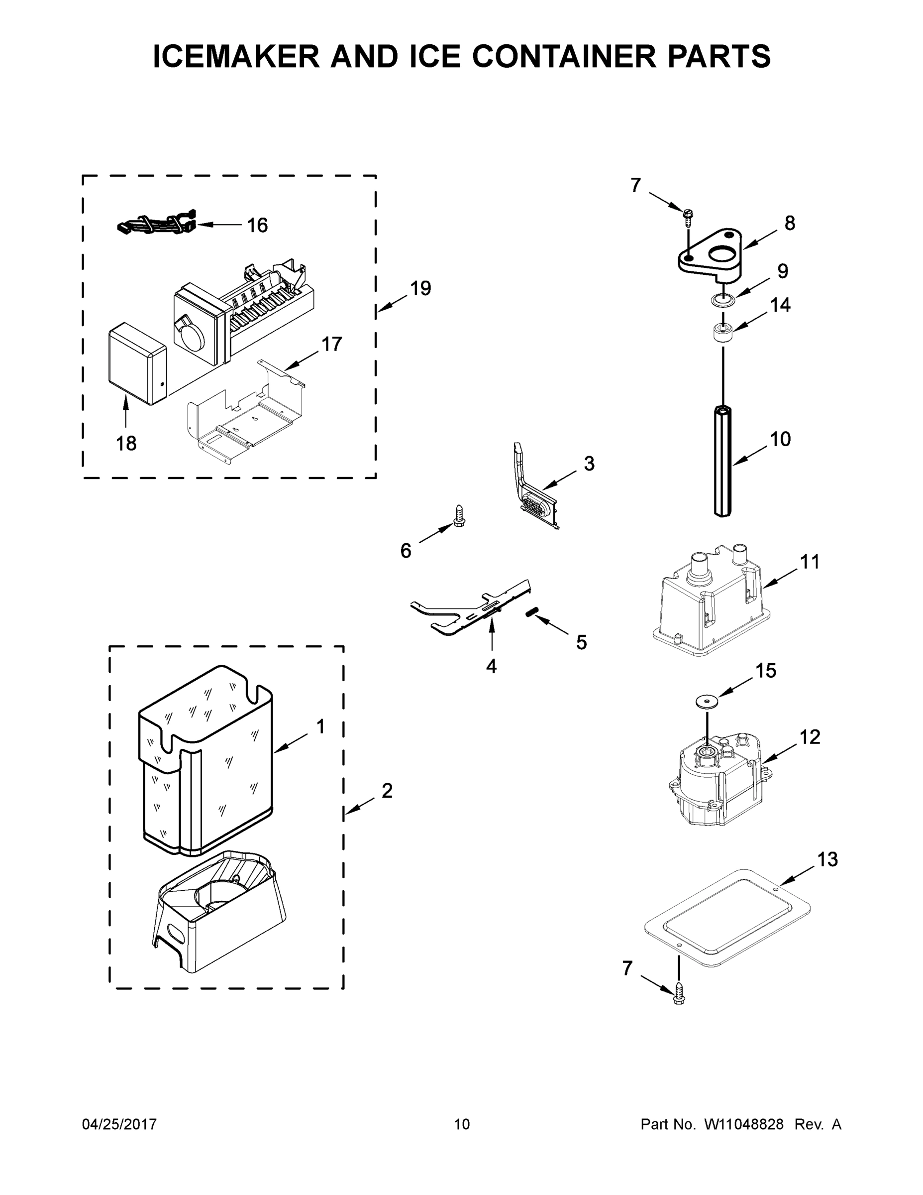 06 - ICEMAKER AND ICE CONTAINER PARTS