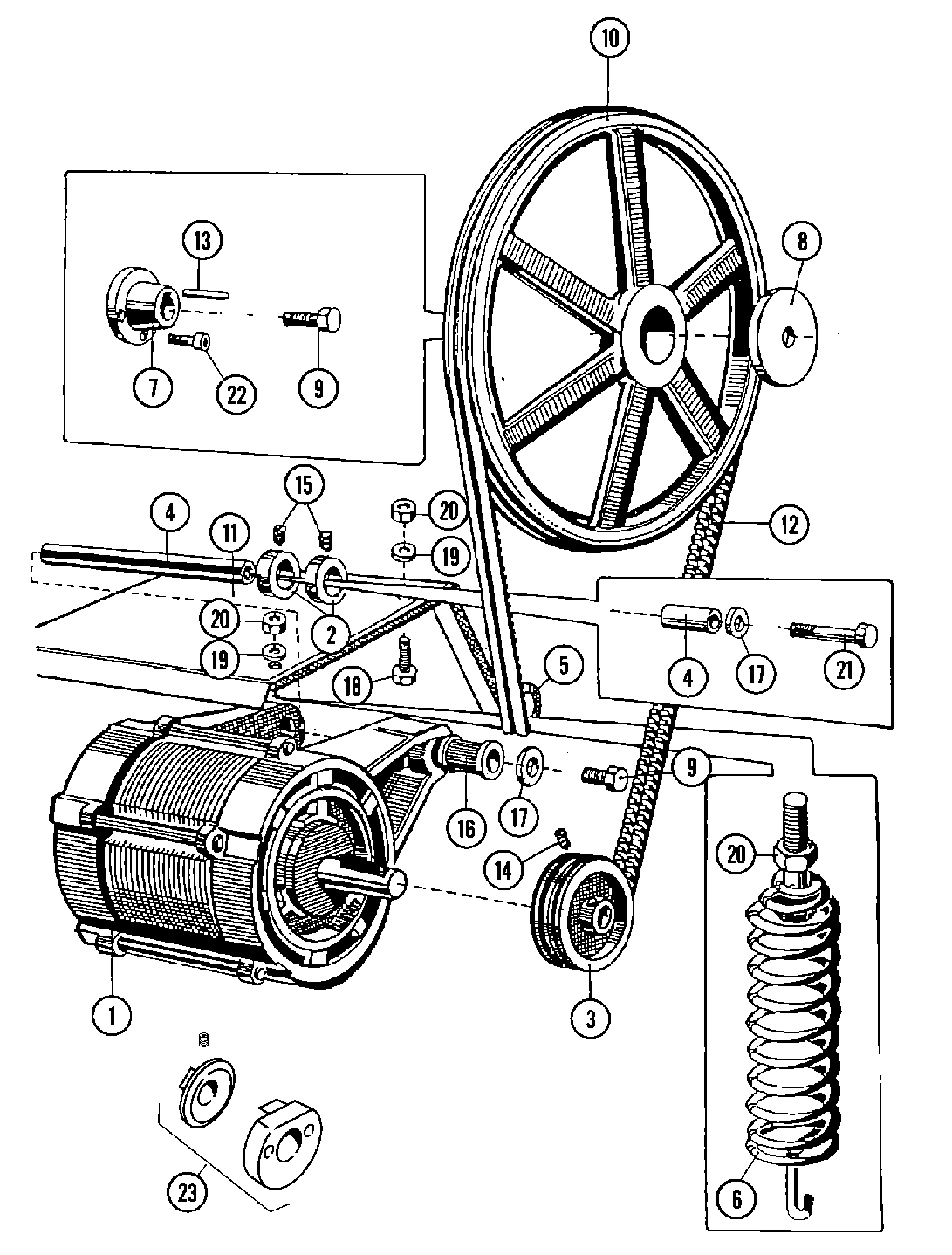 10 - MOTOR & BASKET PULLEY