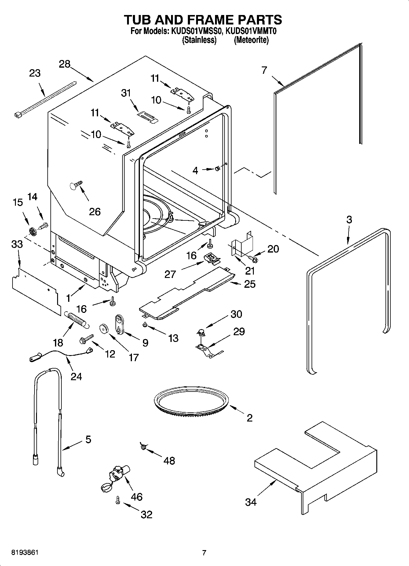 07 - TUB AND FRAME PARTS