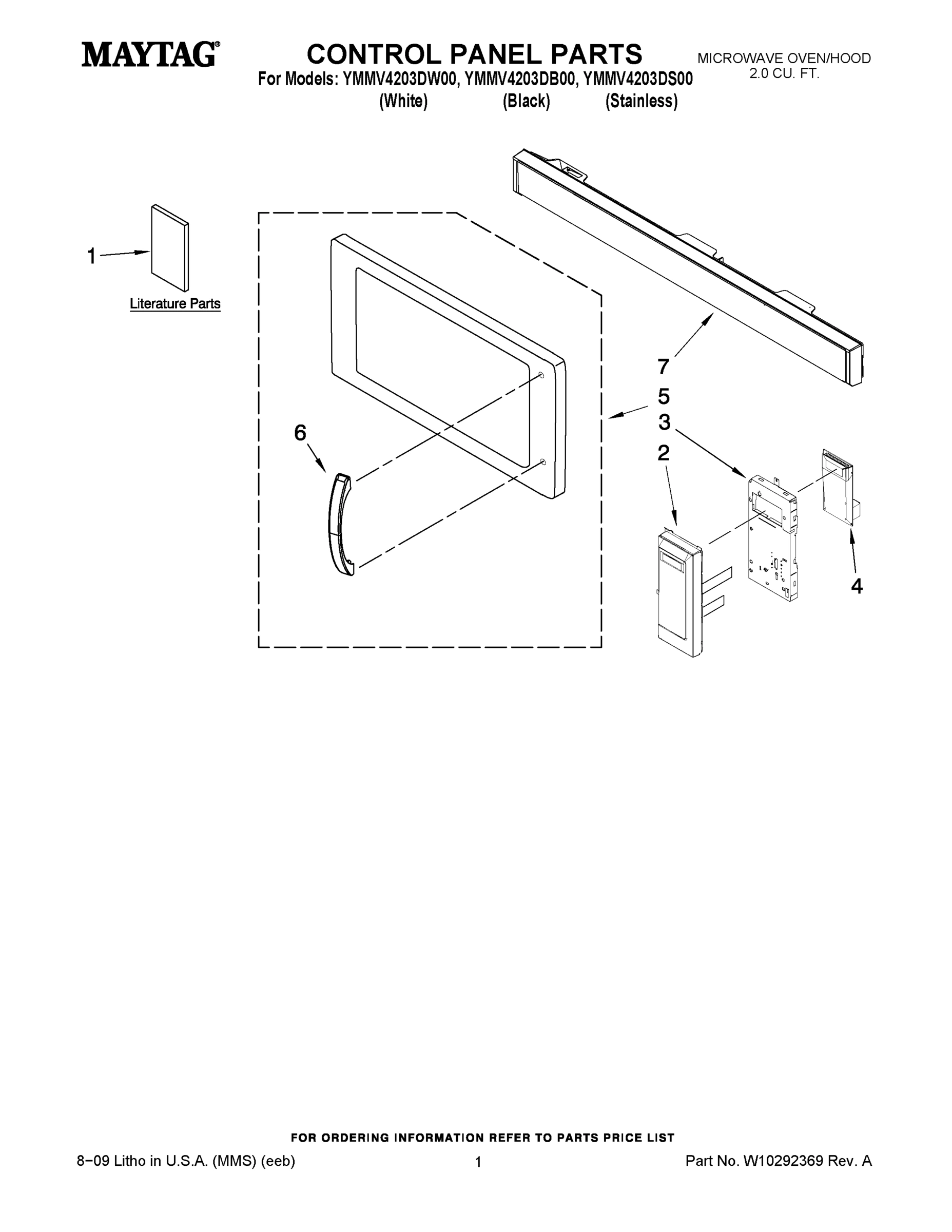 01 - CONTROL PANEL PARTS