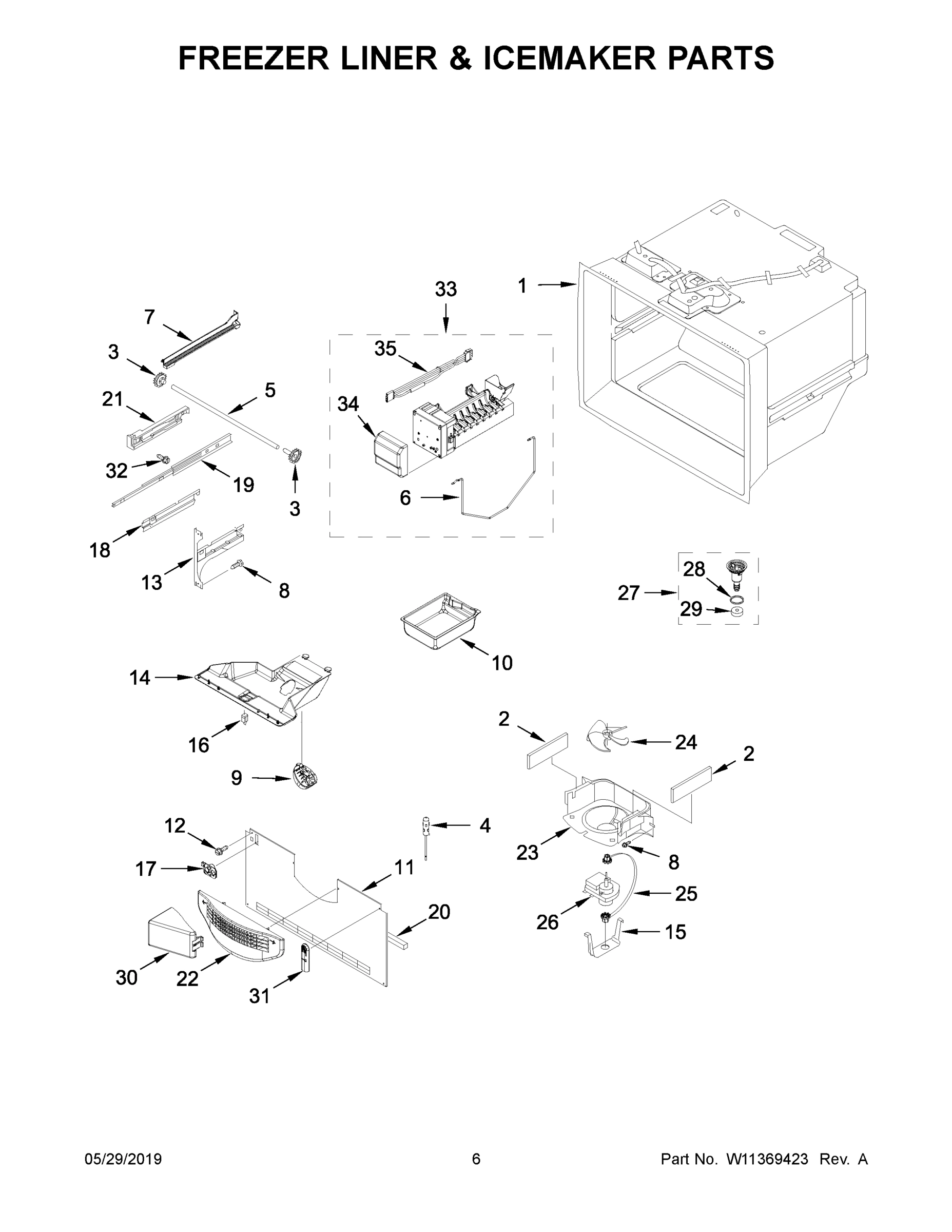 04 - FREEZER LINER & ICEMAKER PARTS