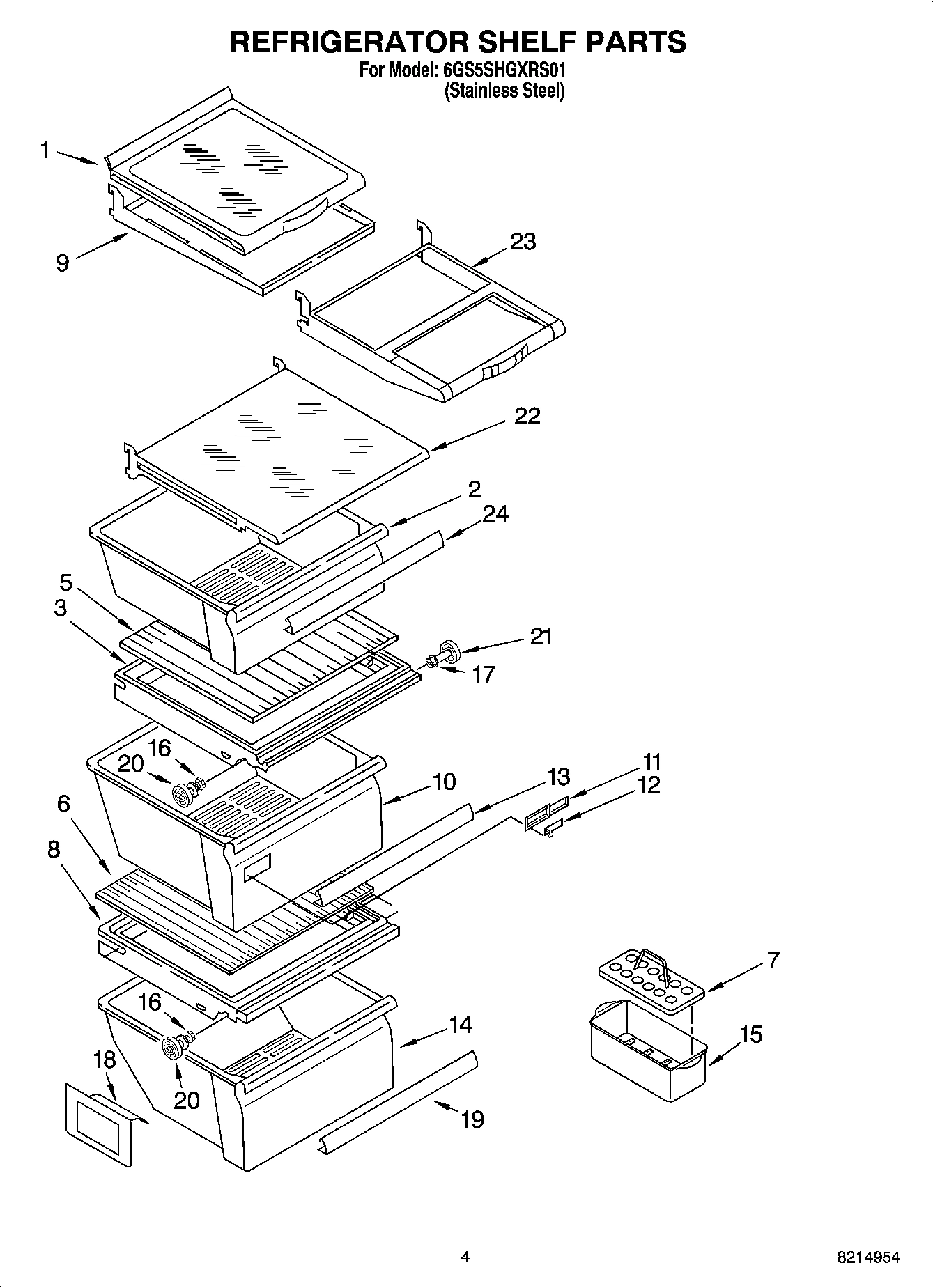 03 - REFRIGERATOR SHELF PARTS