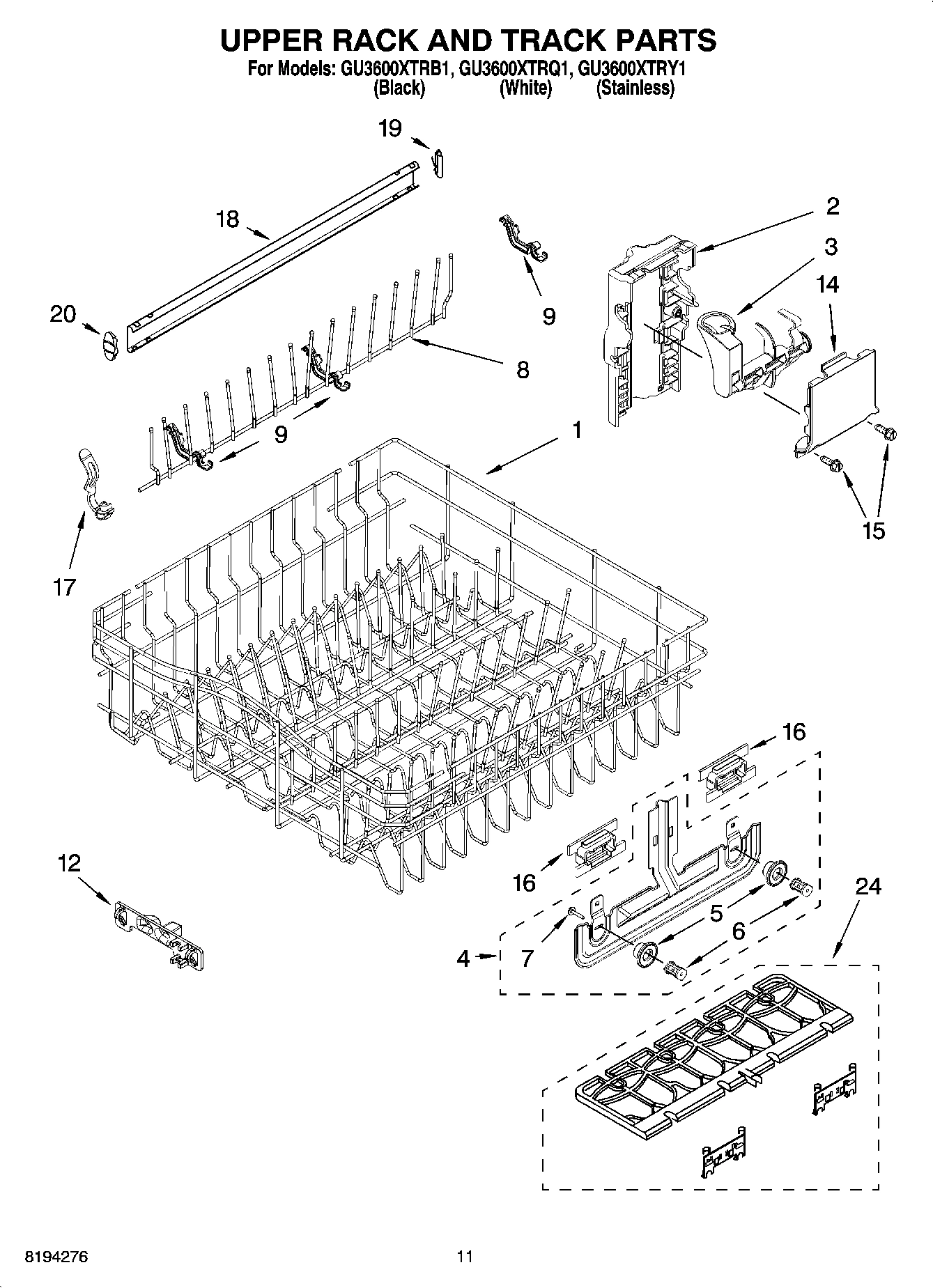 09 - UPPER RACK AND TRACK PARTS