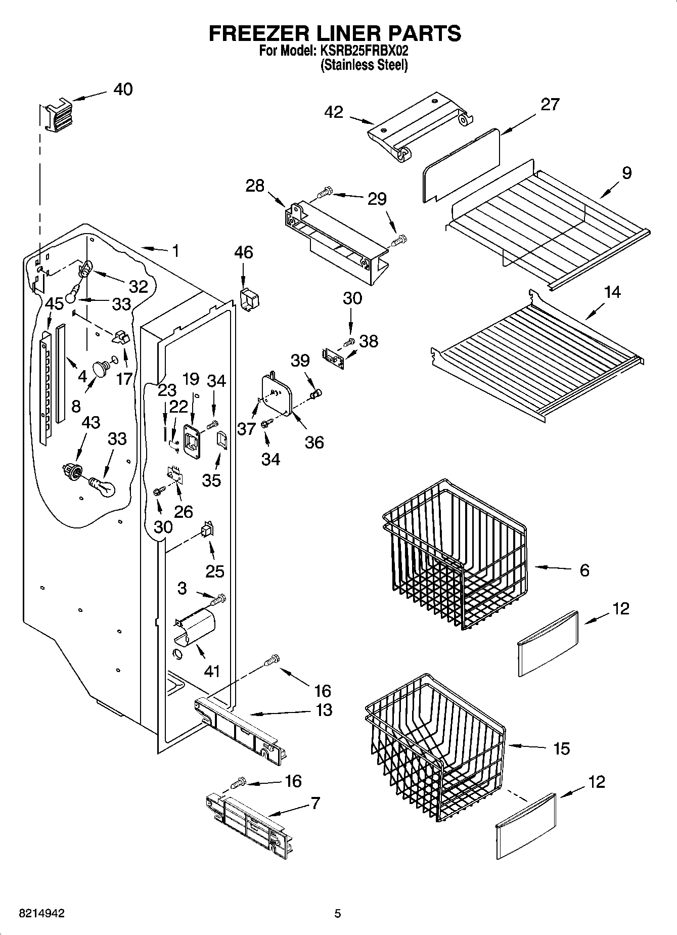 04 - FREEZER LINER PARTS