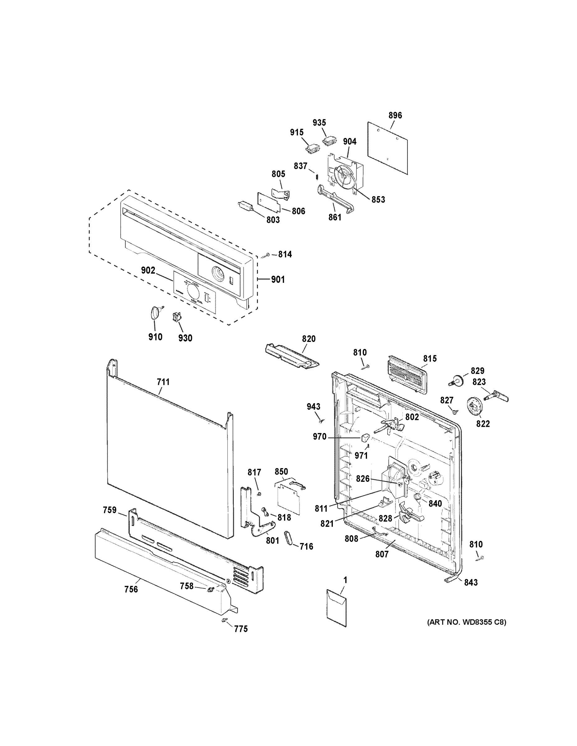 ESCUTCHEON & DOOR ASSEMBLY