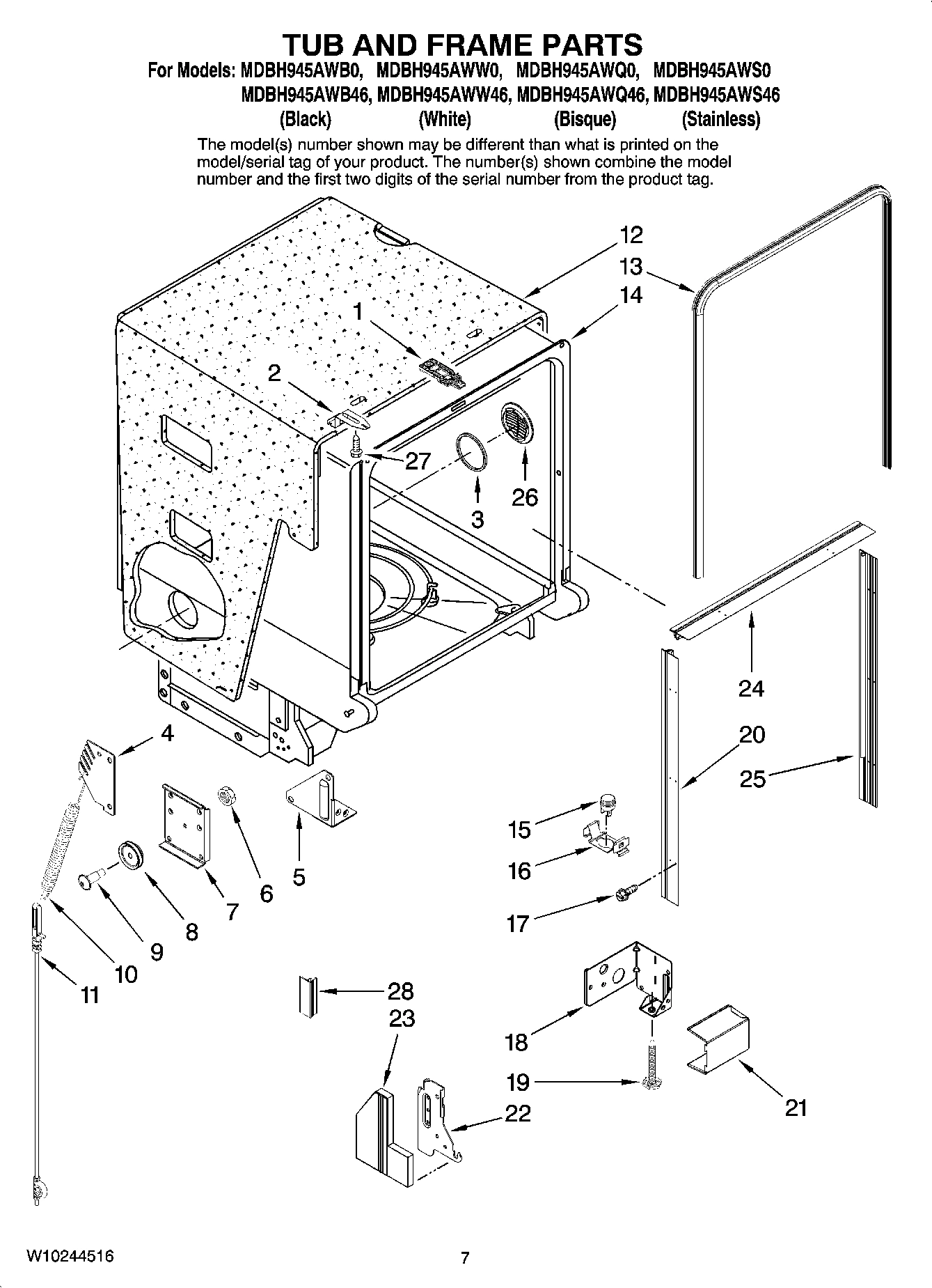 07 - TUB AND FRAME PARTS
