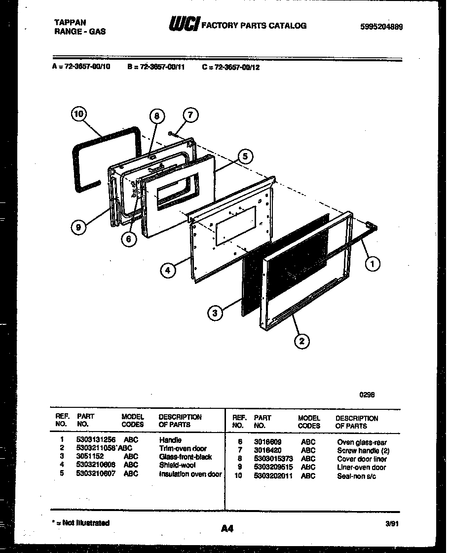 04 - LOWER OVEN DOOR PARTS