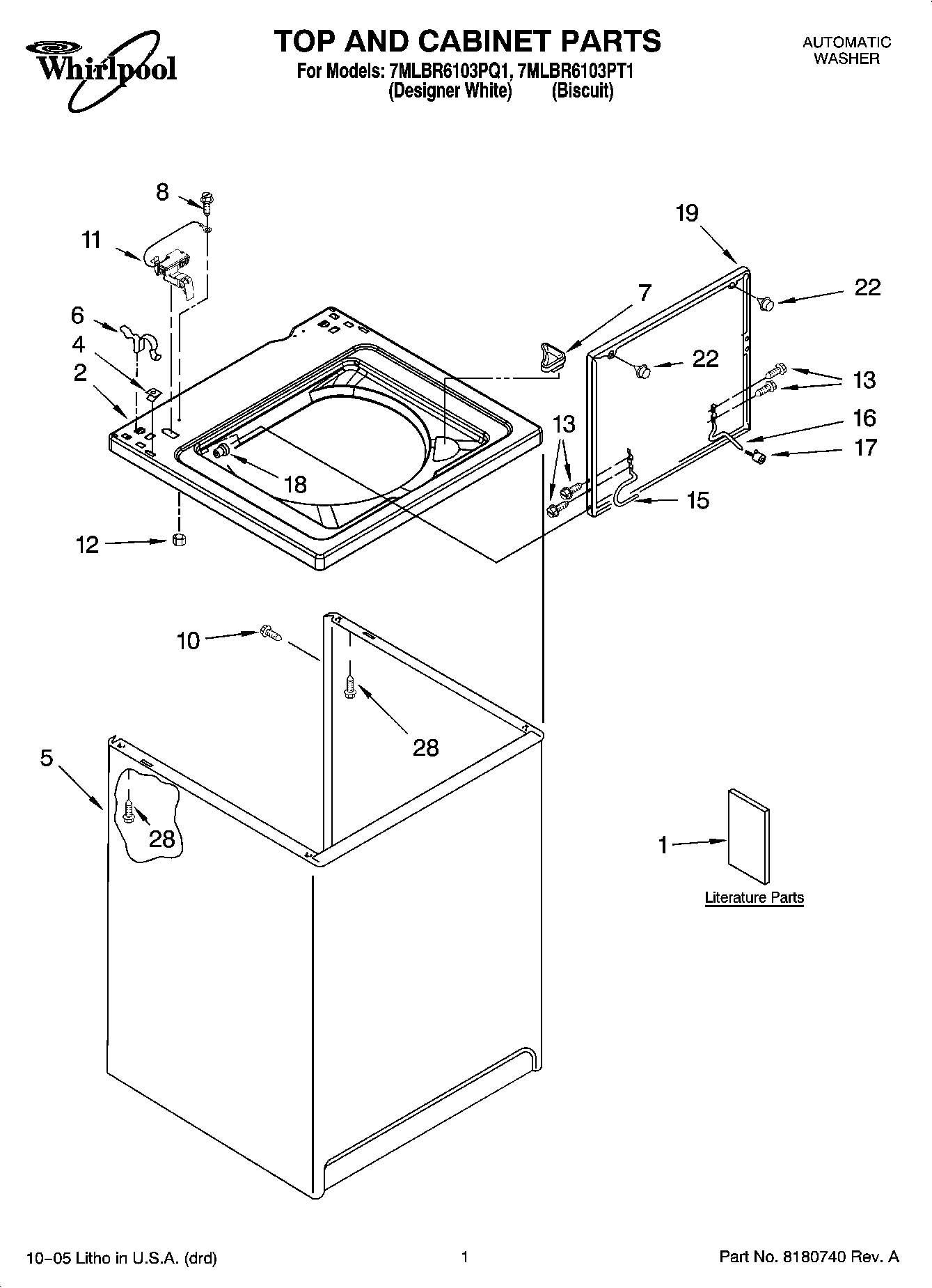 01 - TOP AND CABINET PARTS