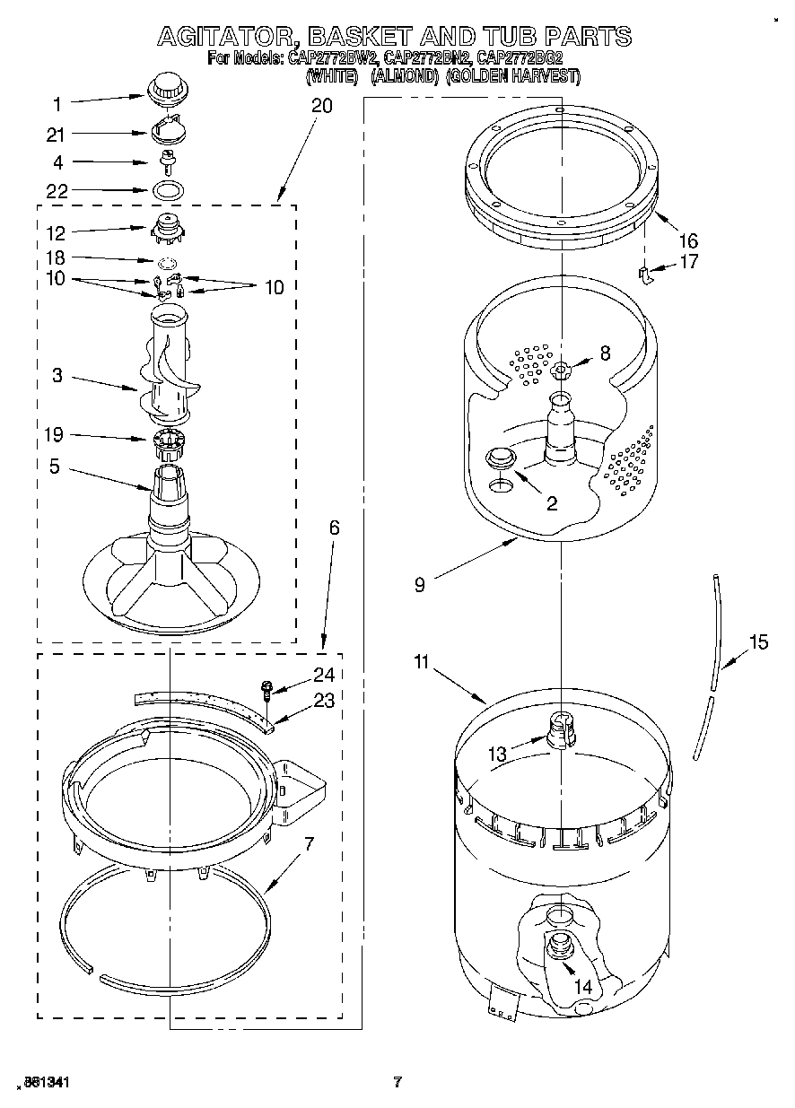 05 - AGITATOR, BASKET AND TUB
