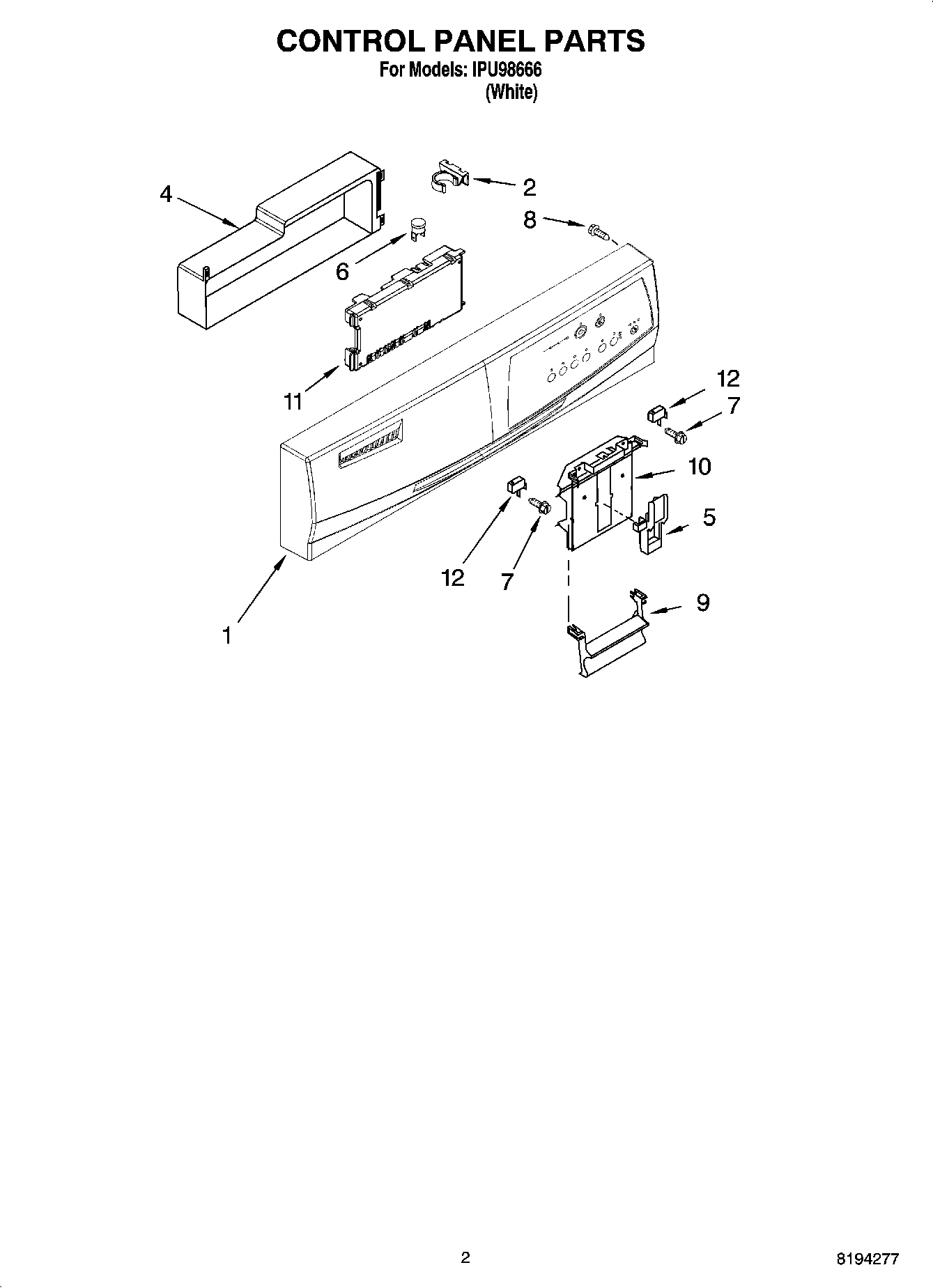 02 - CONTROL PANEL PARTS