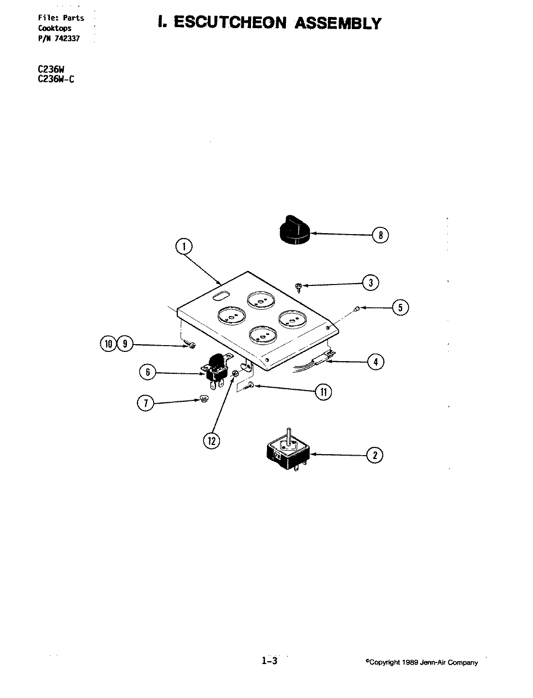 03 - ESCUTCHEON ASSEMBLY (C236W,W-C,NGW)