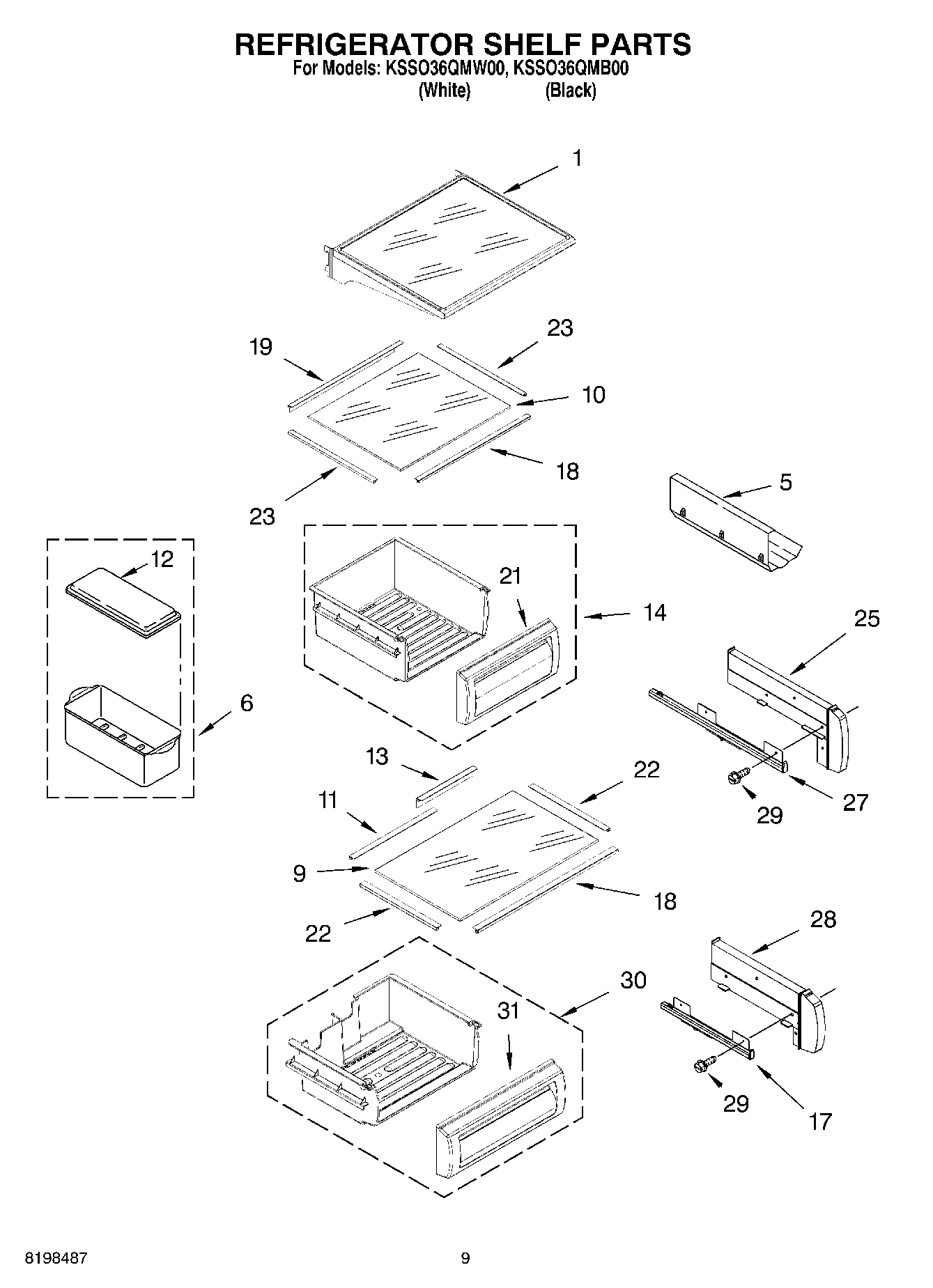 07 - REFRIGERATOR SHELF PARTS