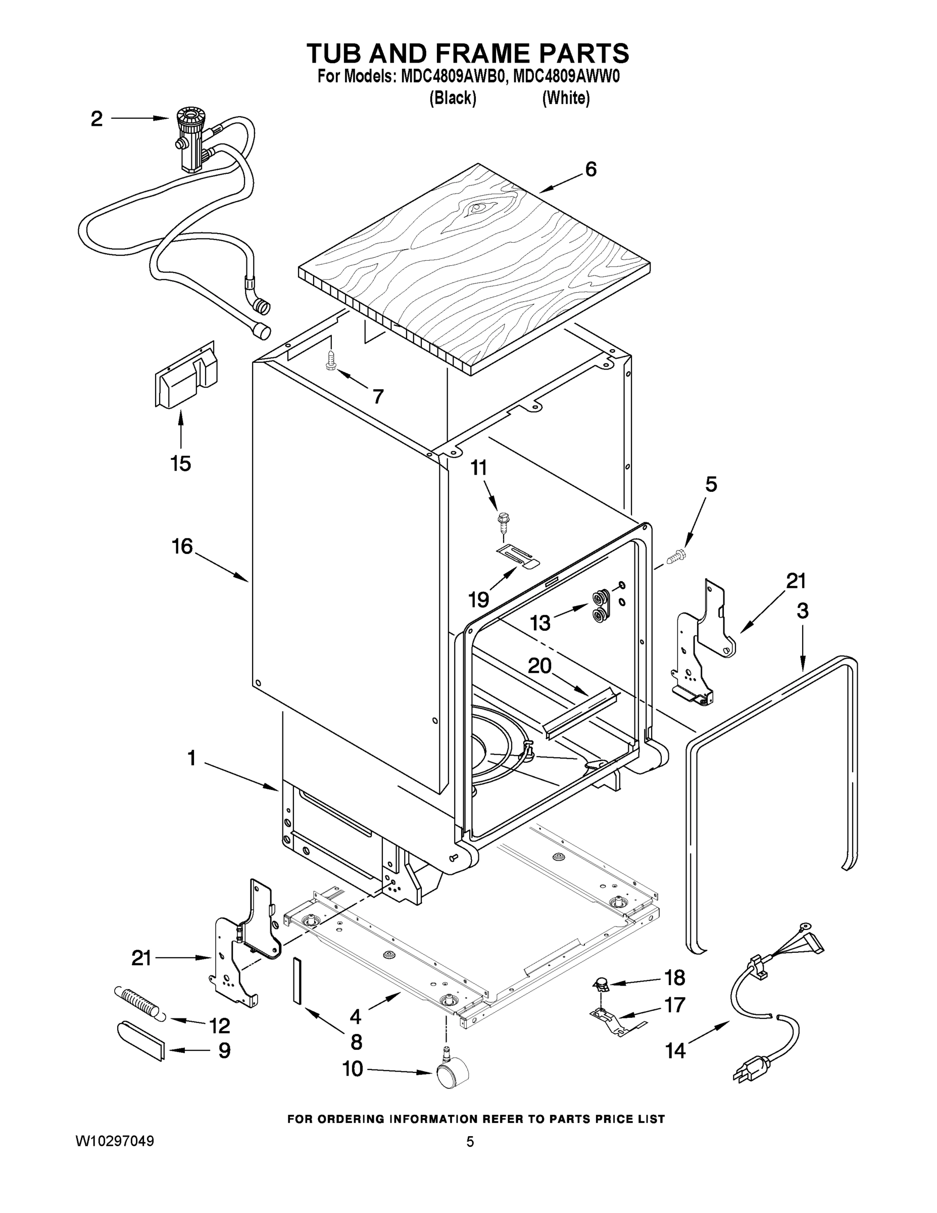 05 - TUB AND FRAME PARTS