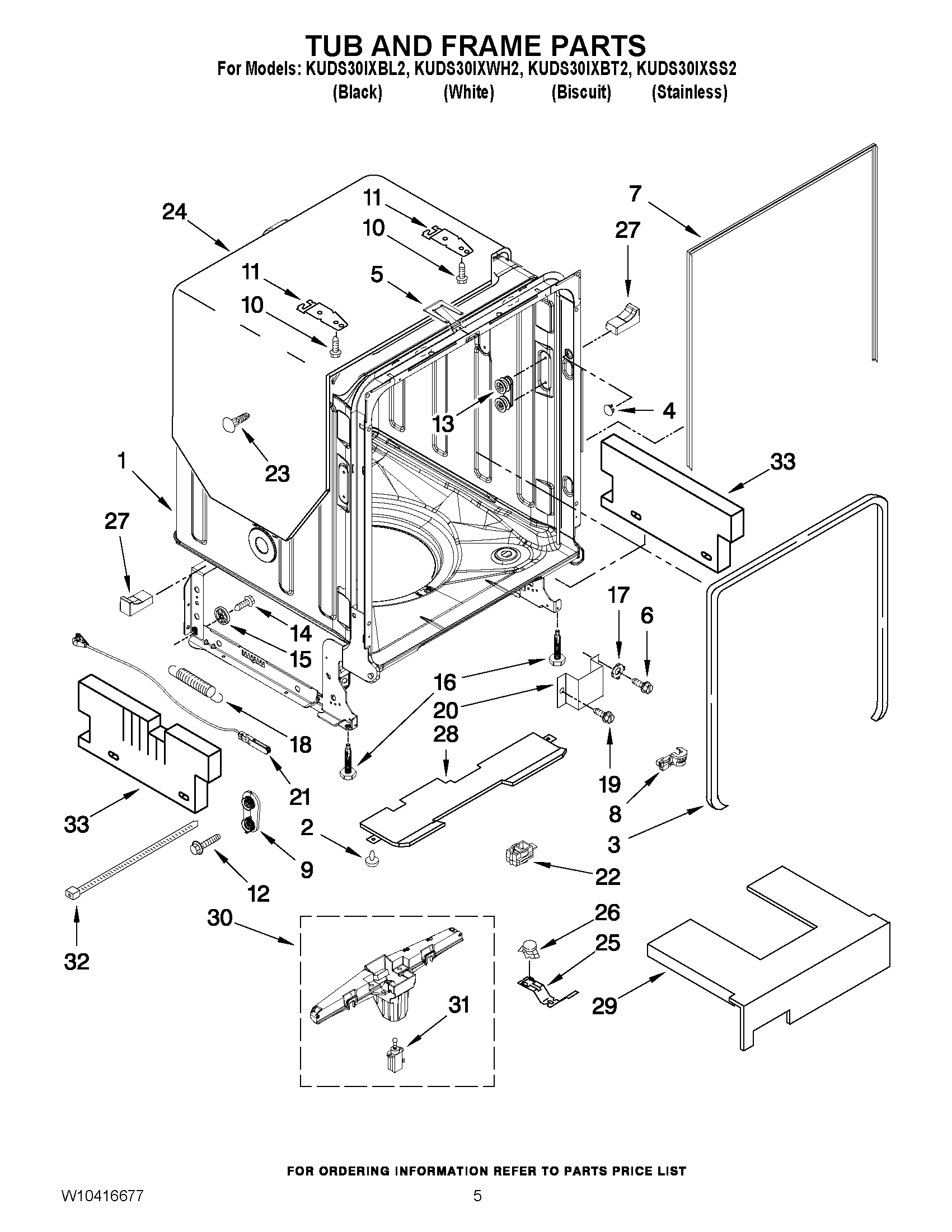 05 - TUB AND FRAME PARTS