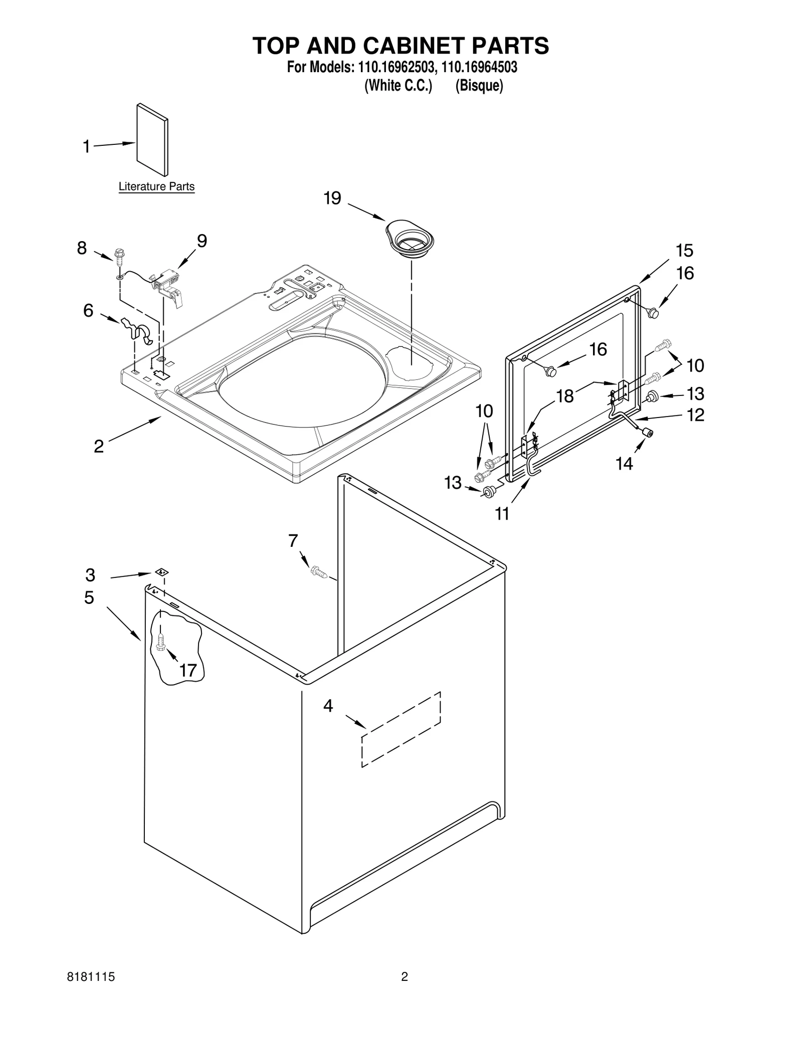 TOP AND CABINET PARTS