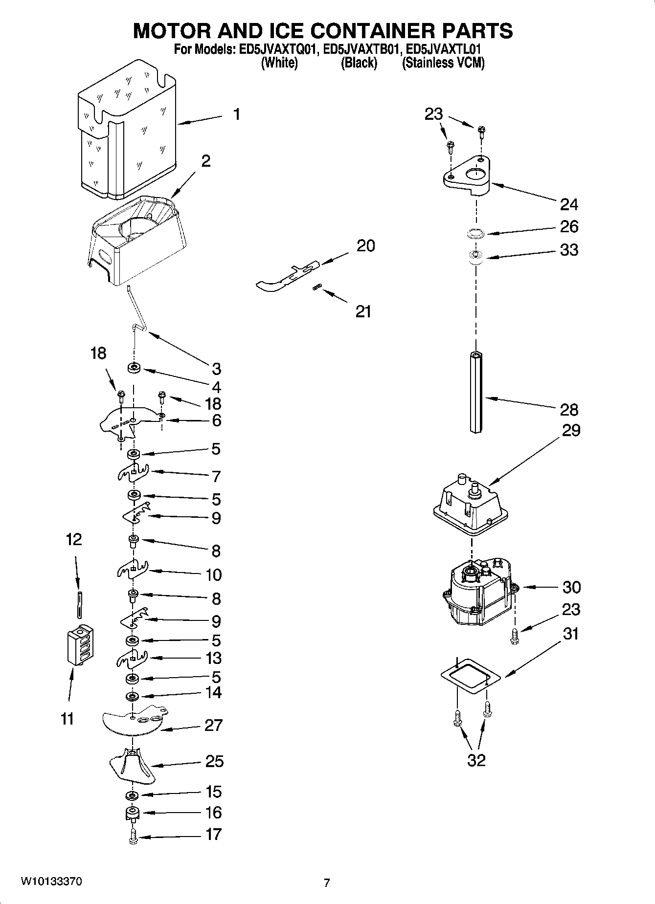 05 - MOTOR AND ICE CONTAINER PARTS