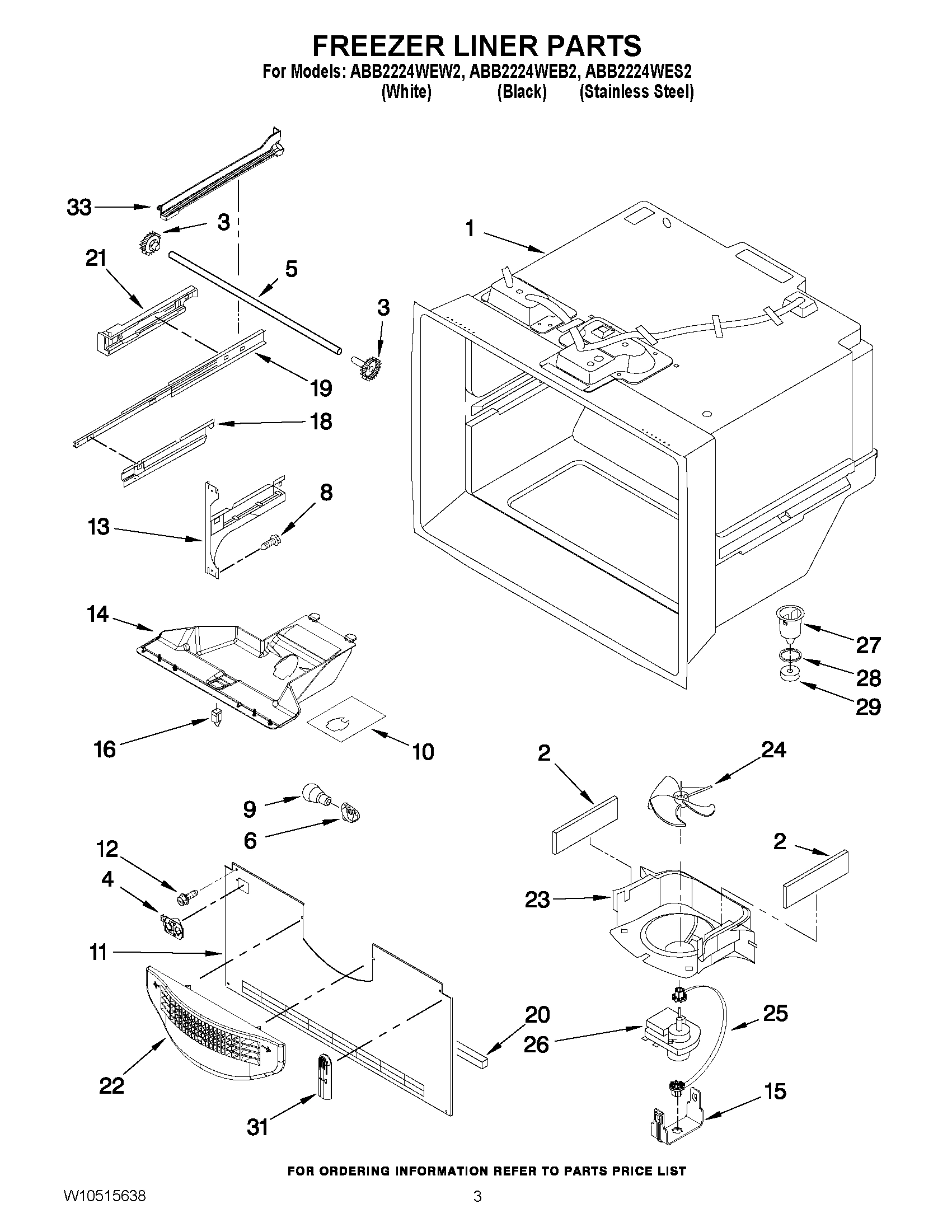 02 - FREEZER LINER PARTS