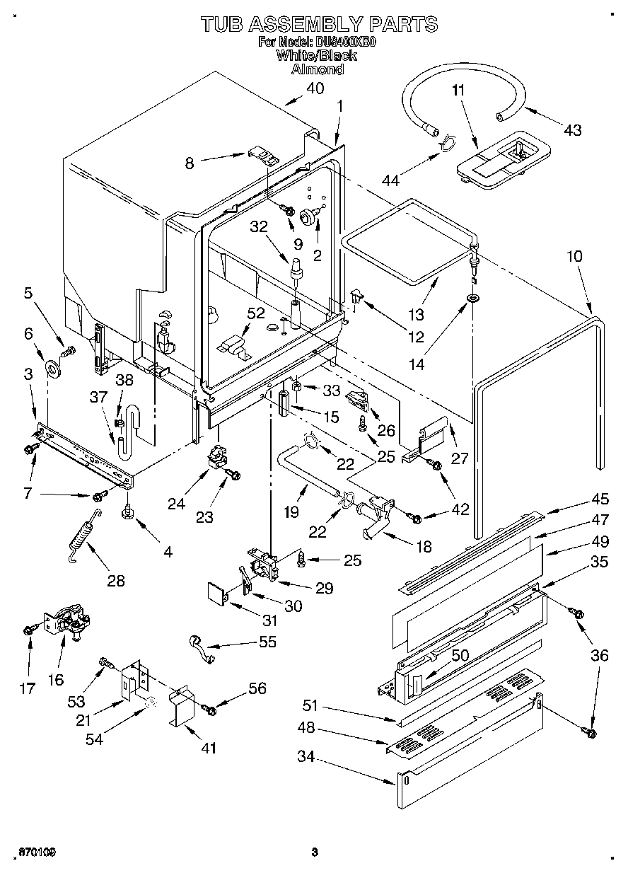 03 - TUB ASSEMBLY, LIT/OPTIONAL