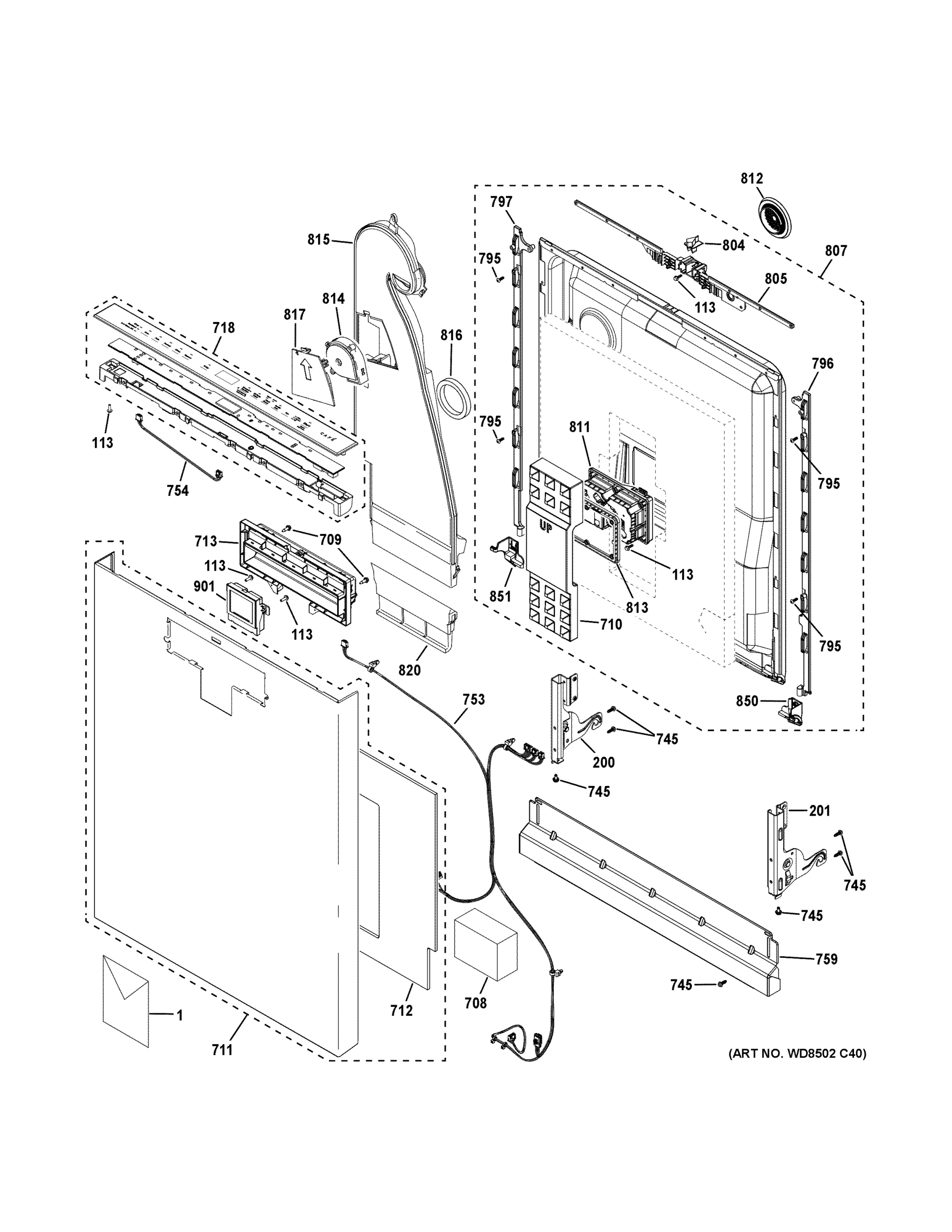ESCUTCHEON & DOOR ASSEMBLY