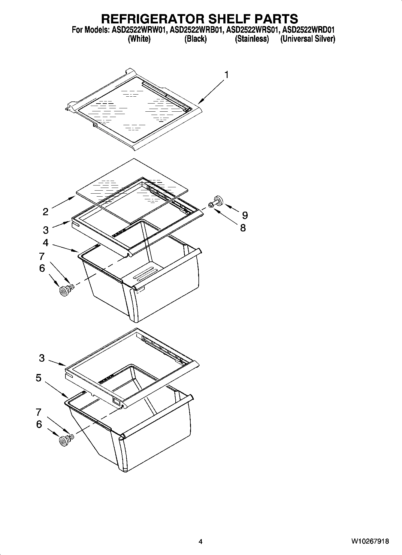 03 - REFRIGERATOR SHELF PARTS
