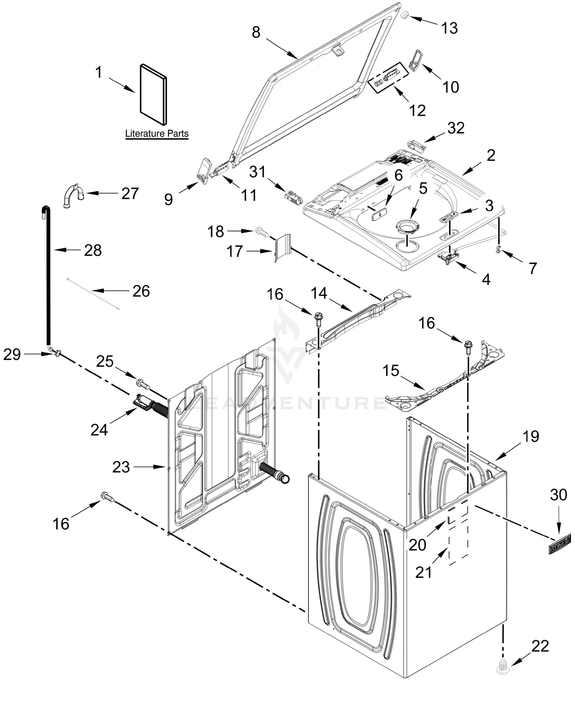 TOP AND CABINET PARTS