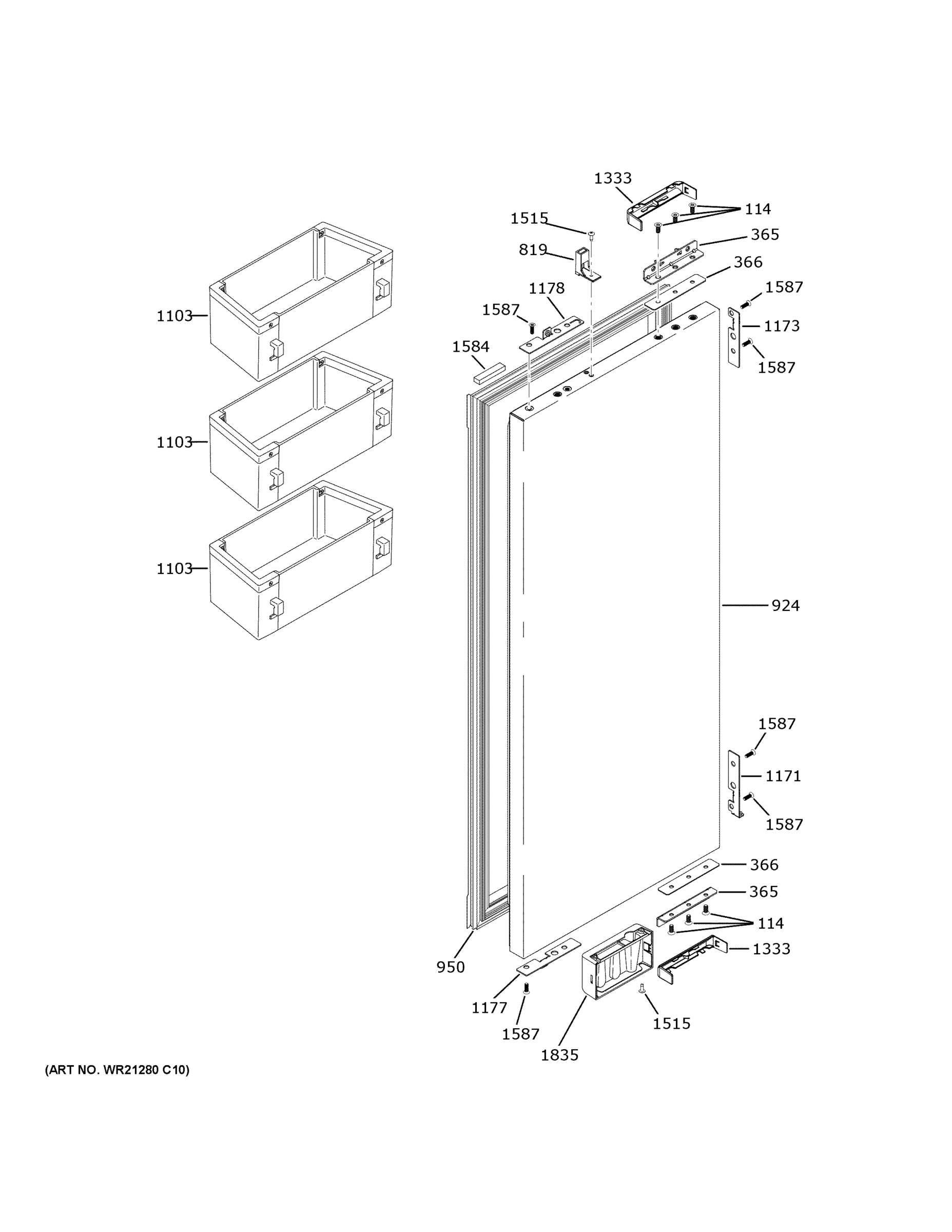 REFRIGERATOR DOOR - RH