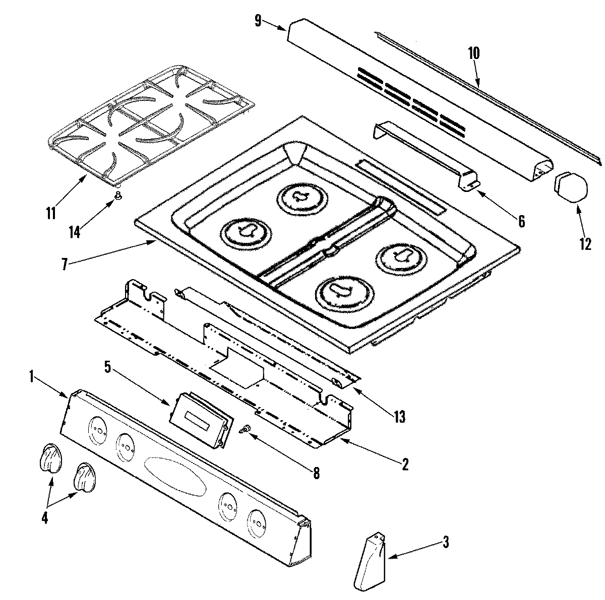 02 - CONTROL PANEL/TOP ASSEMBLY