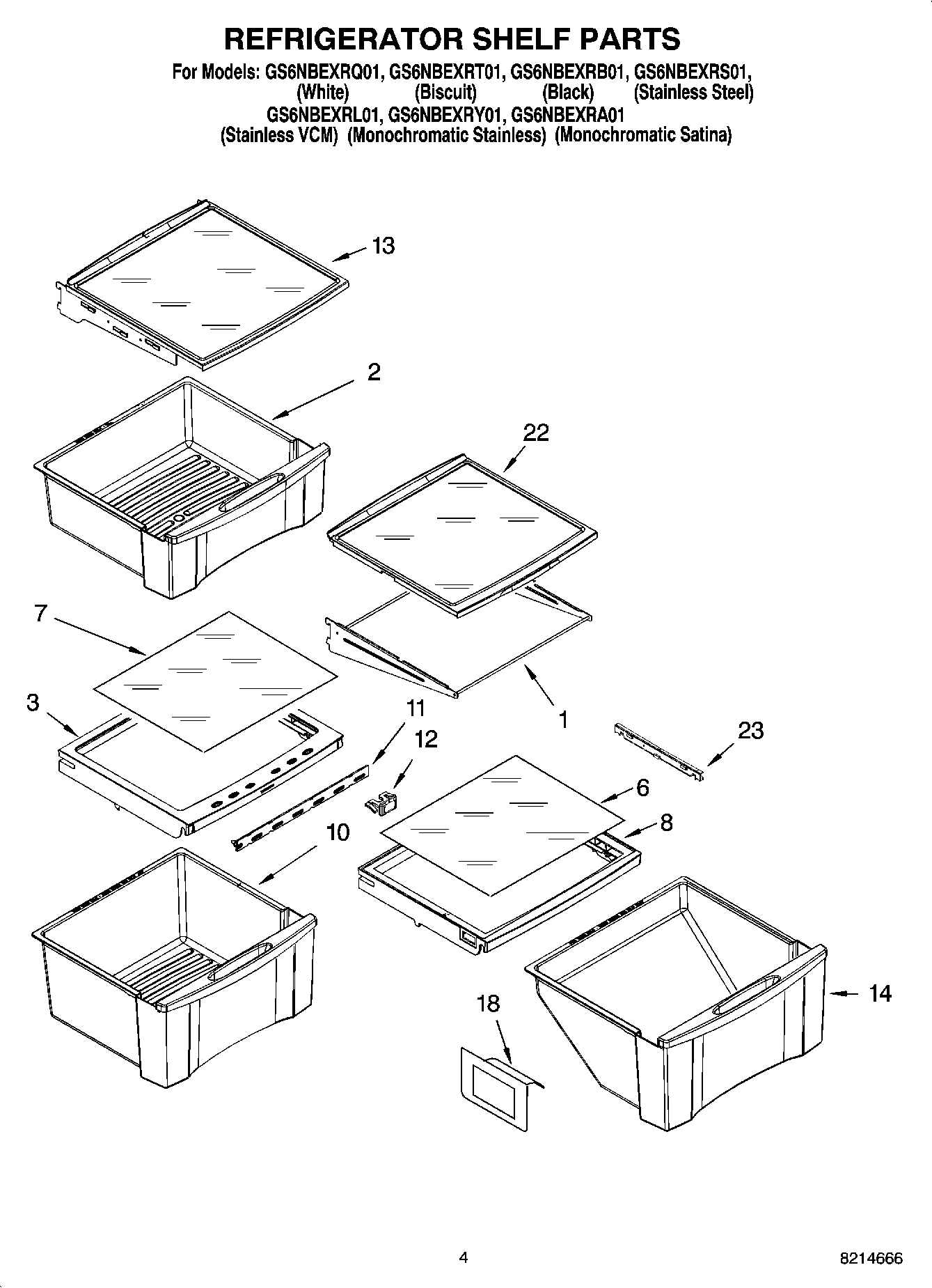 03 - REFRIGERATOR SHELF PARTS